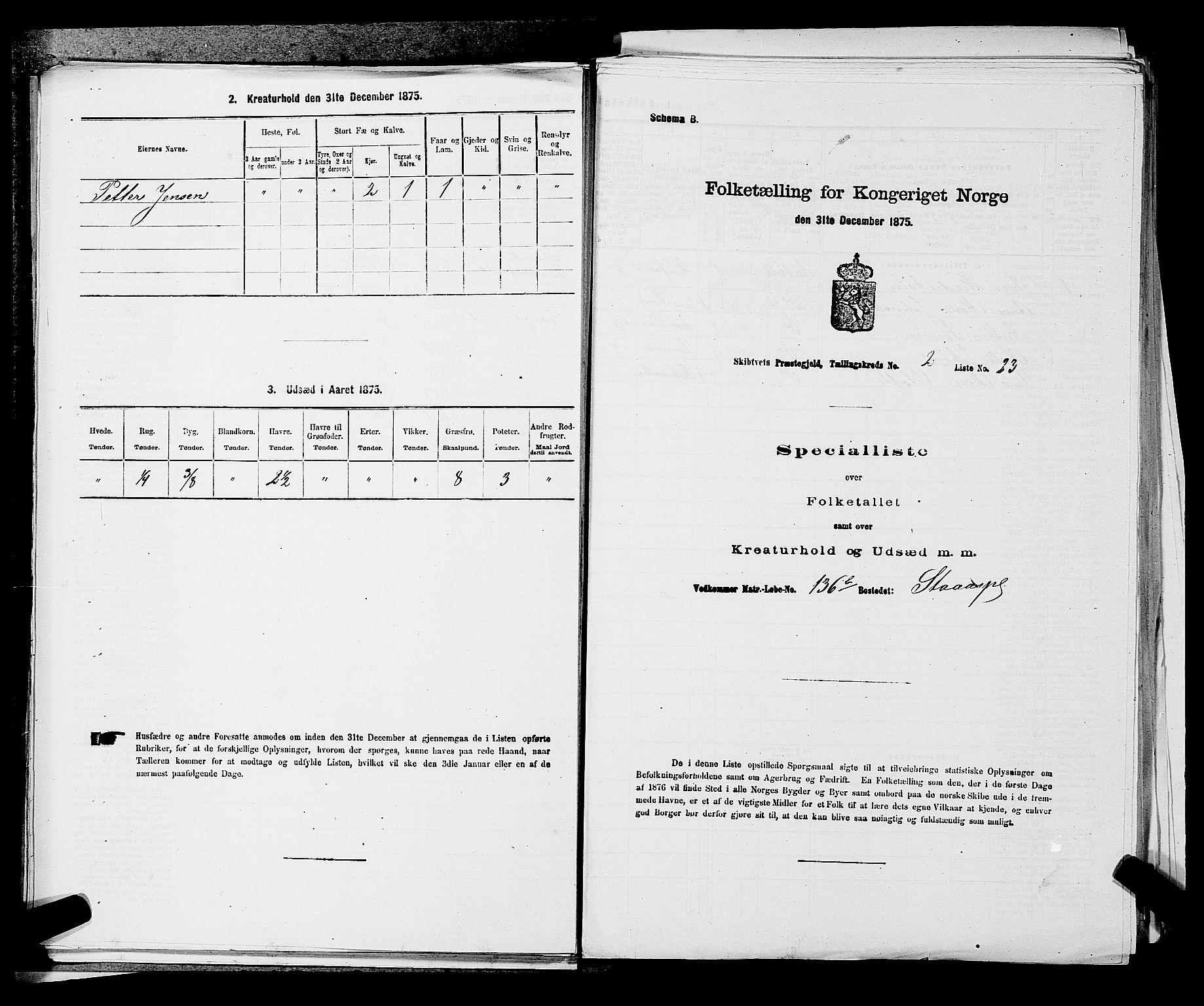 RA, 1875 census for 0127P Skiptvet, 1875, p. 257