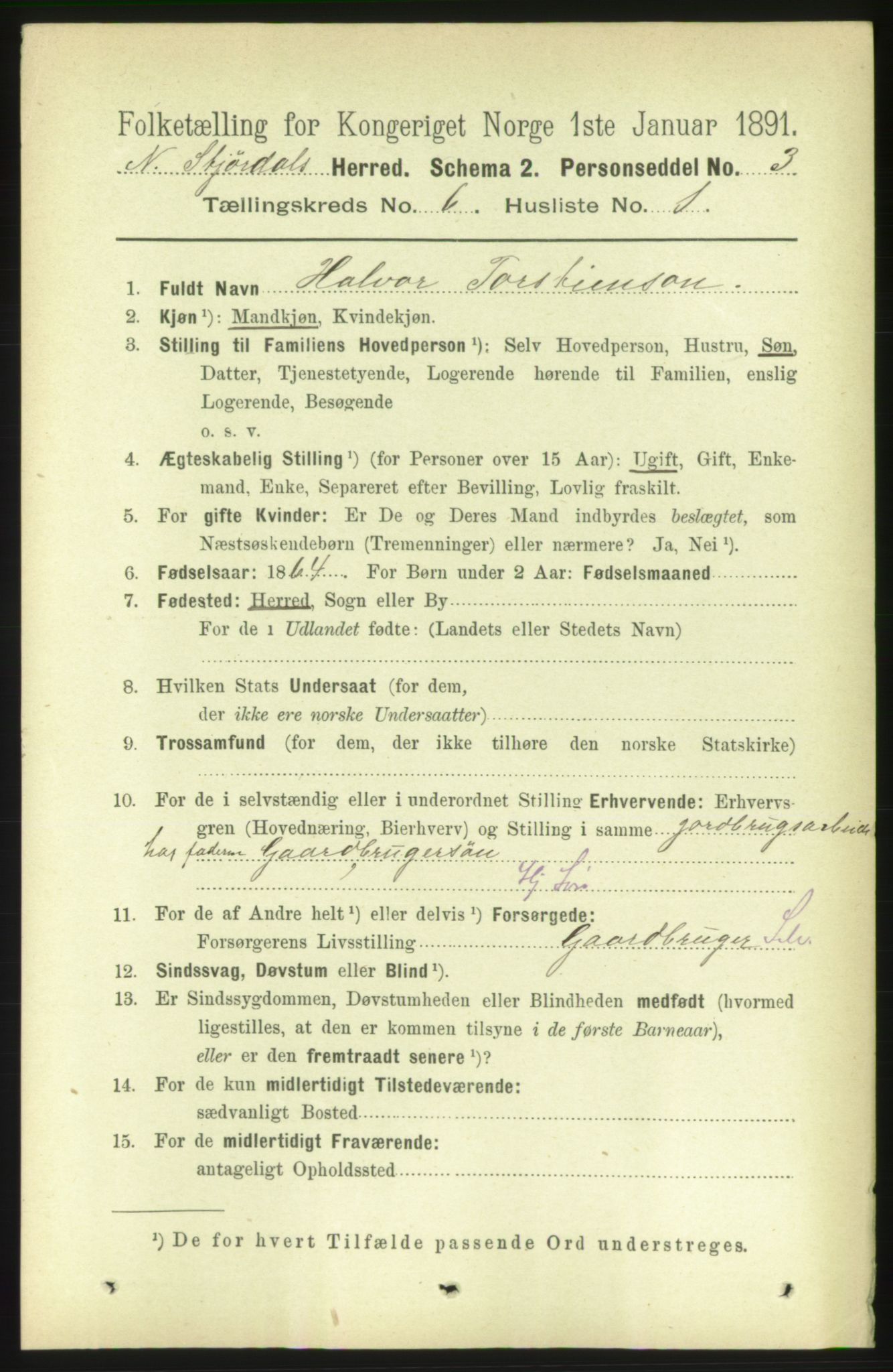 RA, 1891 census for 1714 Nedre Stjørdal, 1891, p. 2583