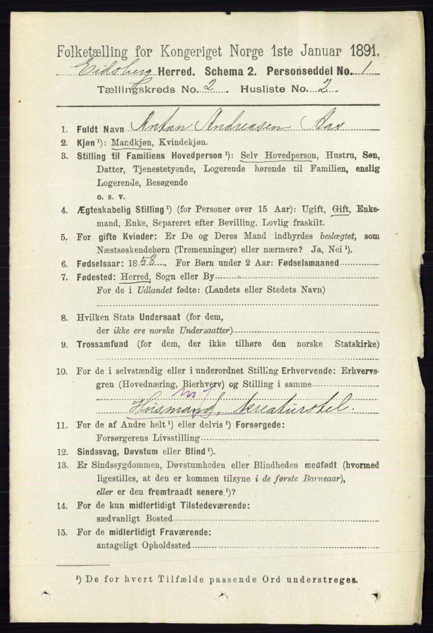 RA, 1891 census for 0125 Eidsberg, 1891, p. 844
