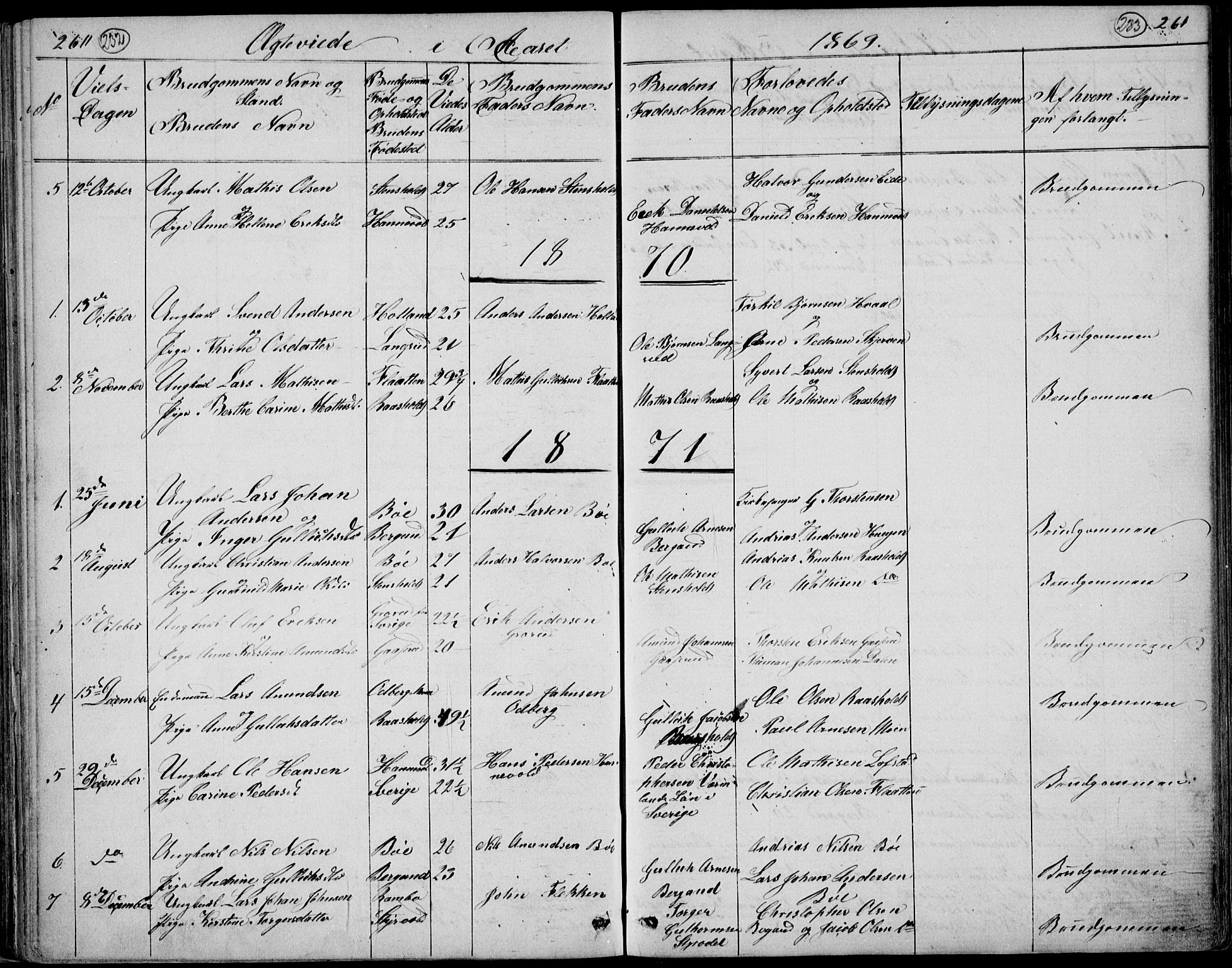 Lardal kirkebøker, AV/SAKO-A-350/G/Gc/L0001: Parish register (copy) no. III 1, 1859-1893, p. 260-261