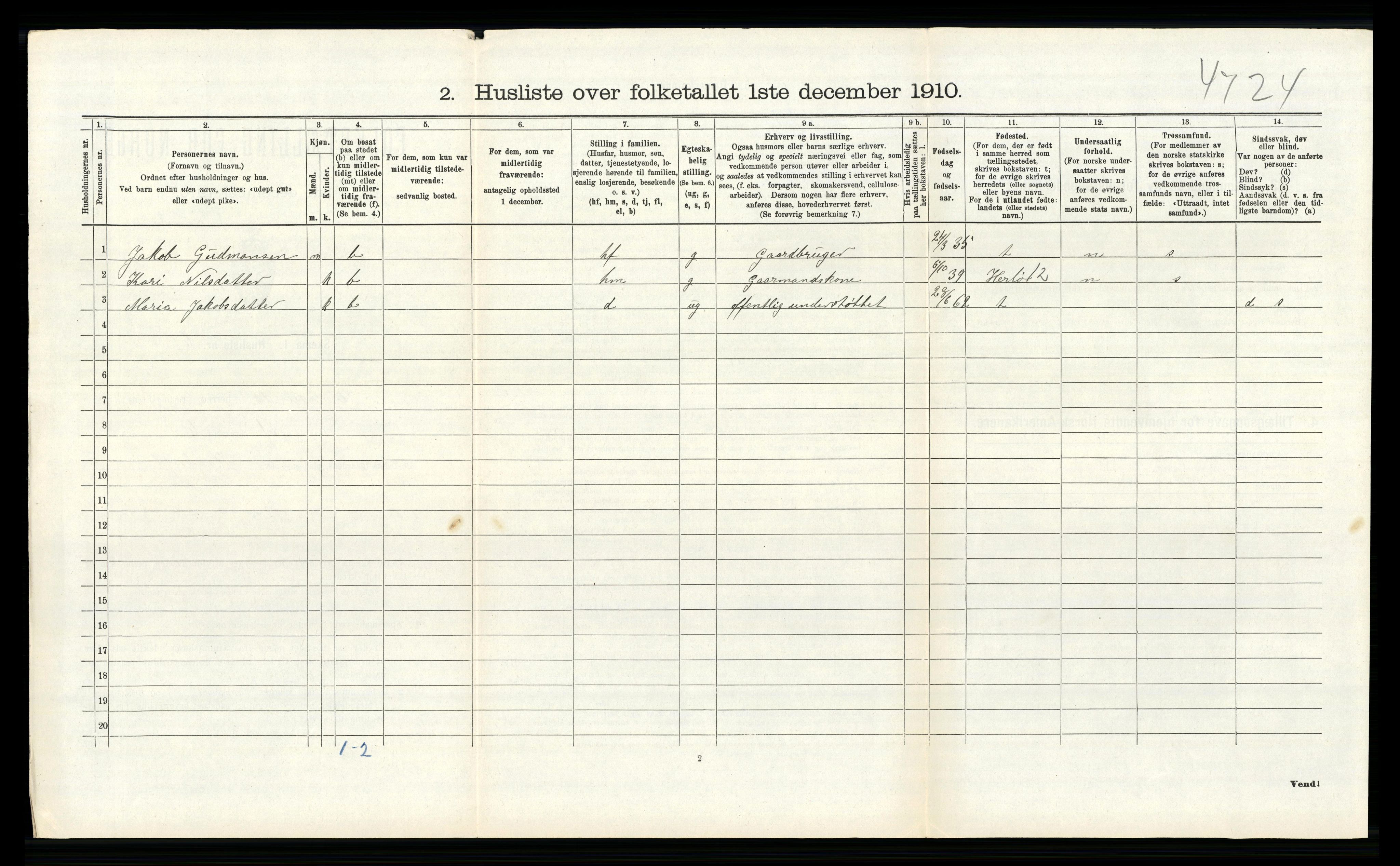 RA, 1910 census for Alversund, 1910, p. 515