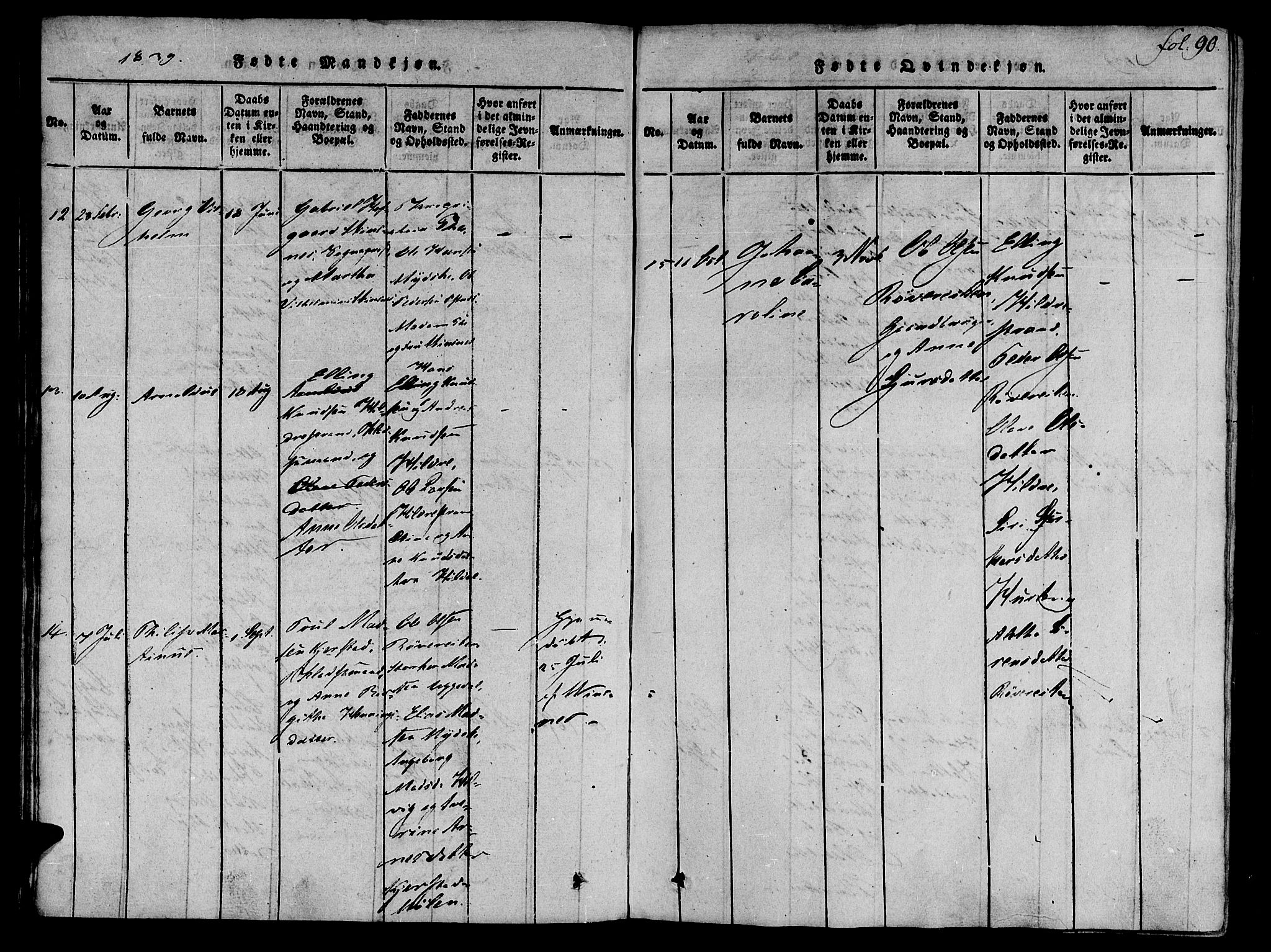 Ministerialprotokoller, klokkerbøker og fødselsregistre - Møre og Romsdal, SAT/A-1454/536/L0495: Parish register (official) no. 536A04, 1818-1847, p. 90