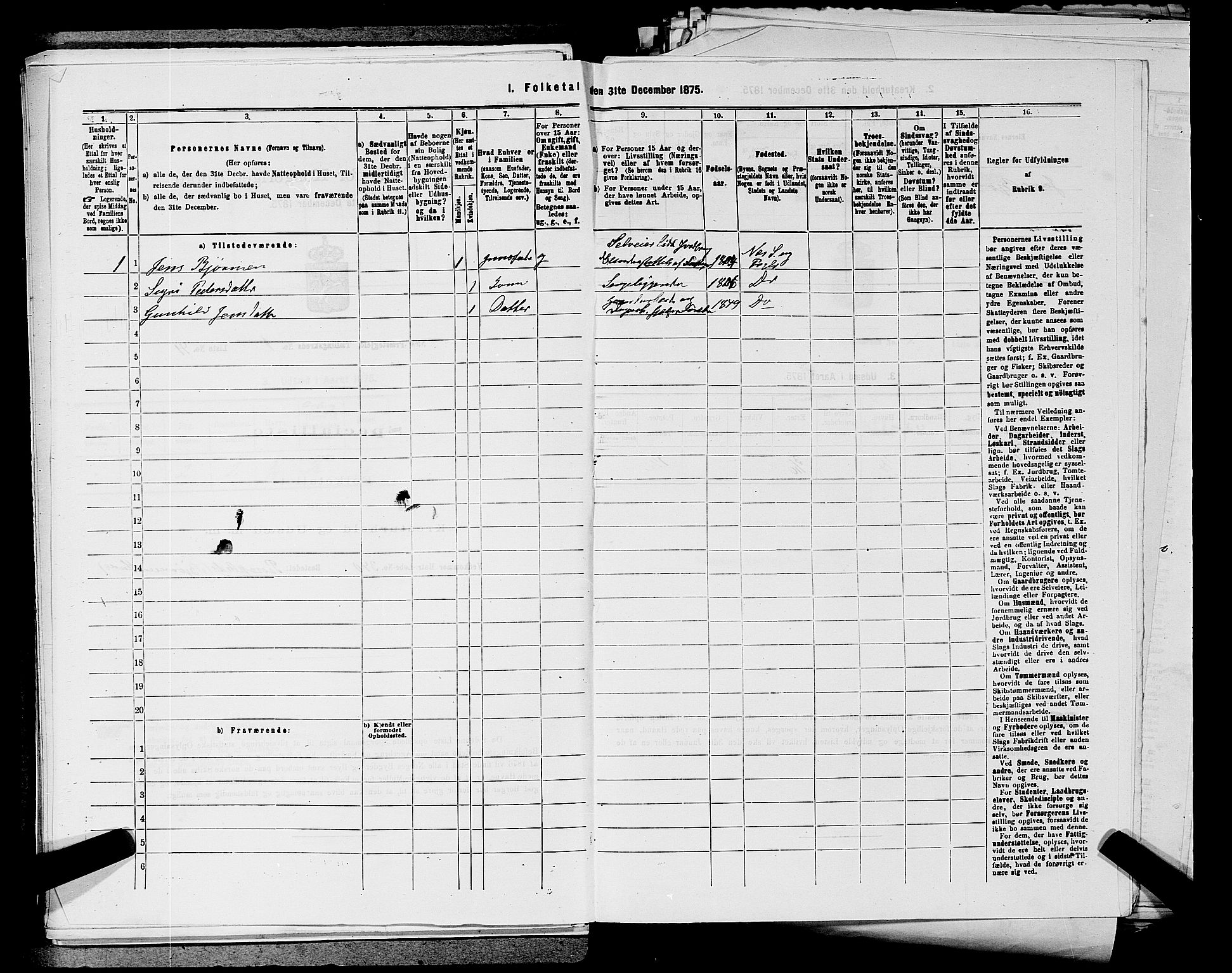 SAKO, 1875 census for 0616P Nes, 1875, p. 270