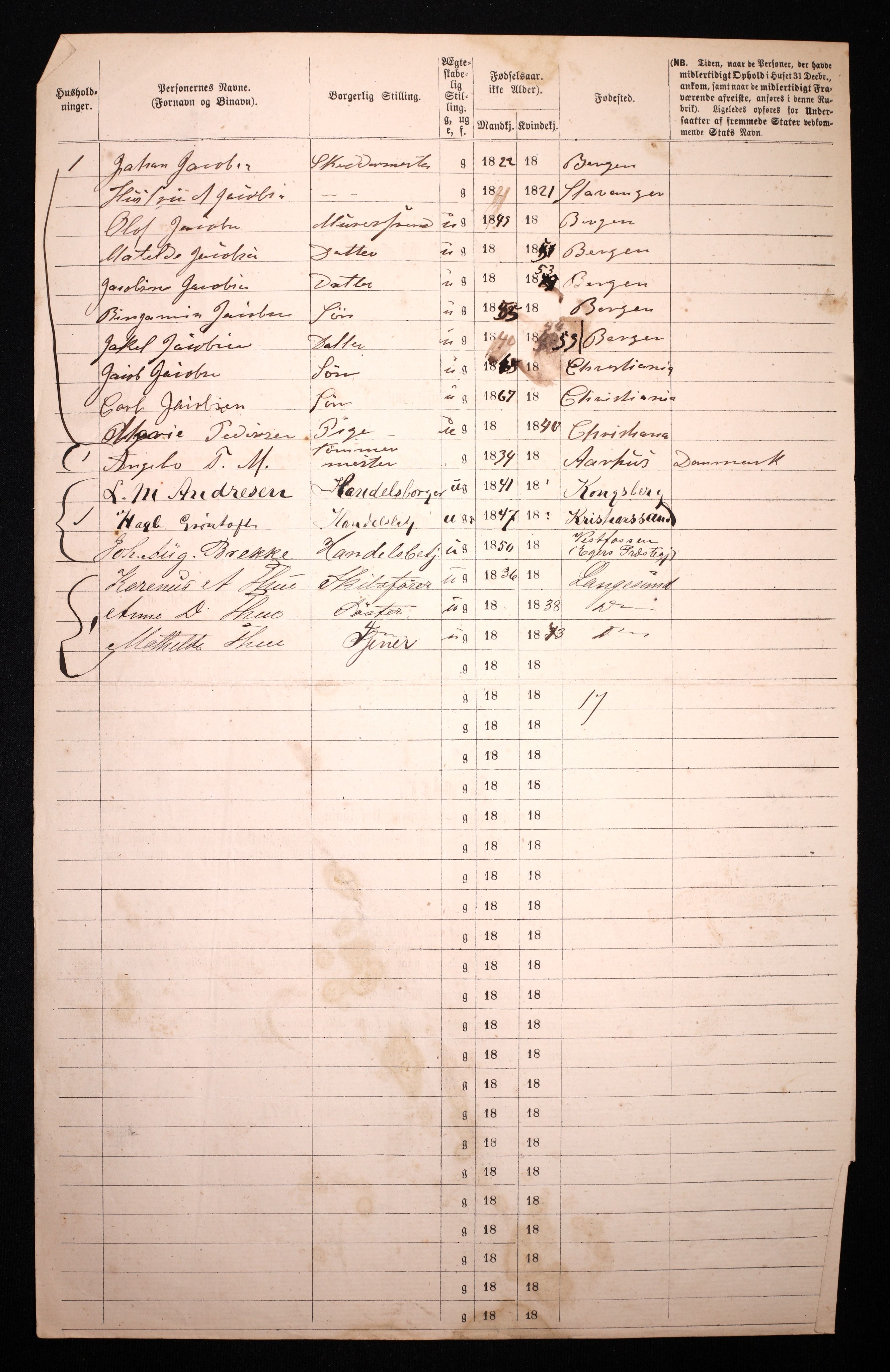 RA, 1870 census for 0301 Kristiania, 1870, p. 4630