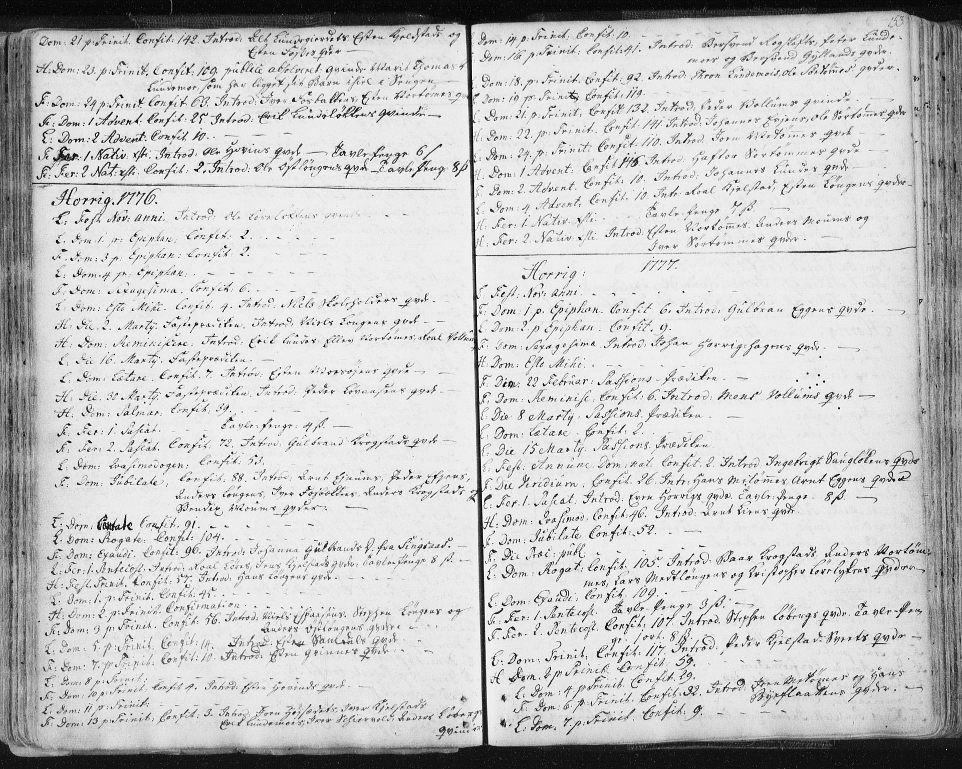 Ministerialprotokoller, klokkerbøker og fødselsregistre - Sør-Trøndelag, AV/SAT-A-1456/687/L0991: Parish register (official) no. 687A02, 1747-1790, p. 153