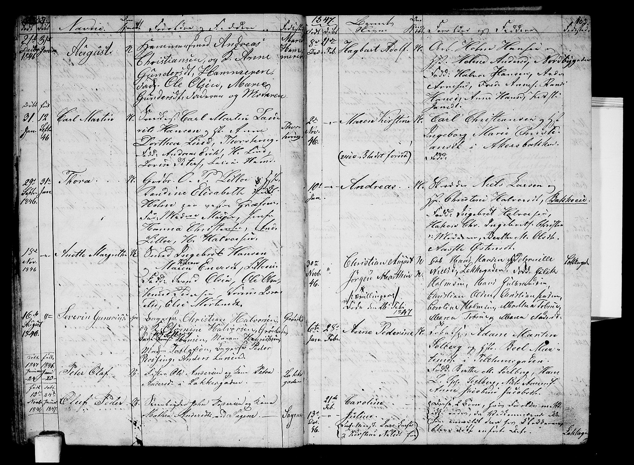 Aker prestekontor kirkebøker, AV/SAO-A-10861/G/L0008: Parish register (copy) no. 8, 1845-1848, p. 102-103