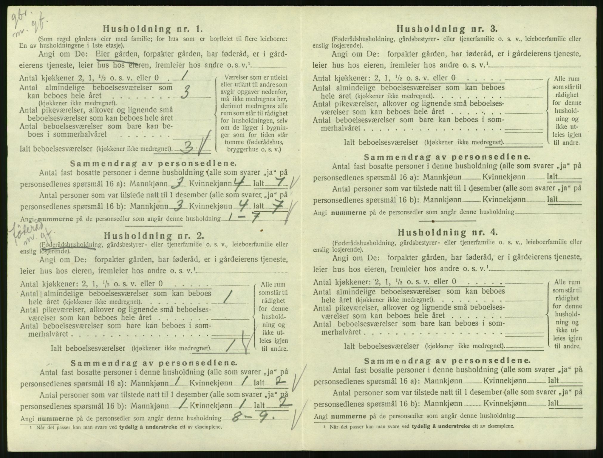 SAT, 1920 census for Syvde, 1920, p. 175