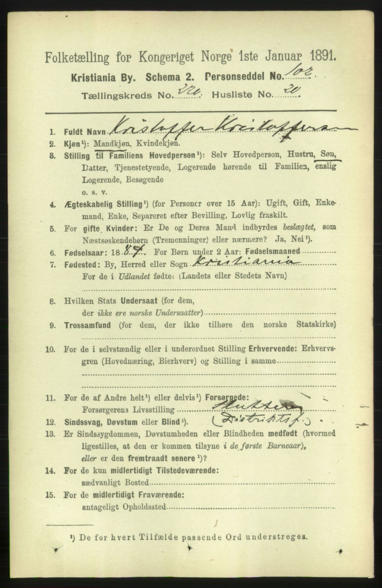 RA, 1891 census for 0301 Kristiania, 1891, p. 131774
