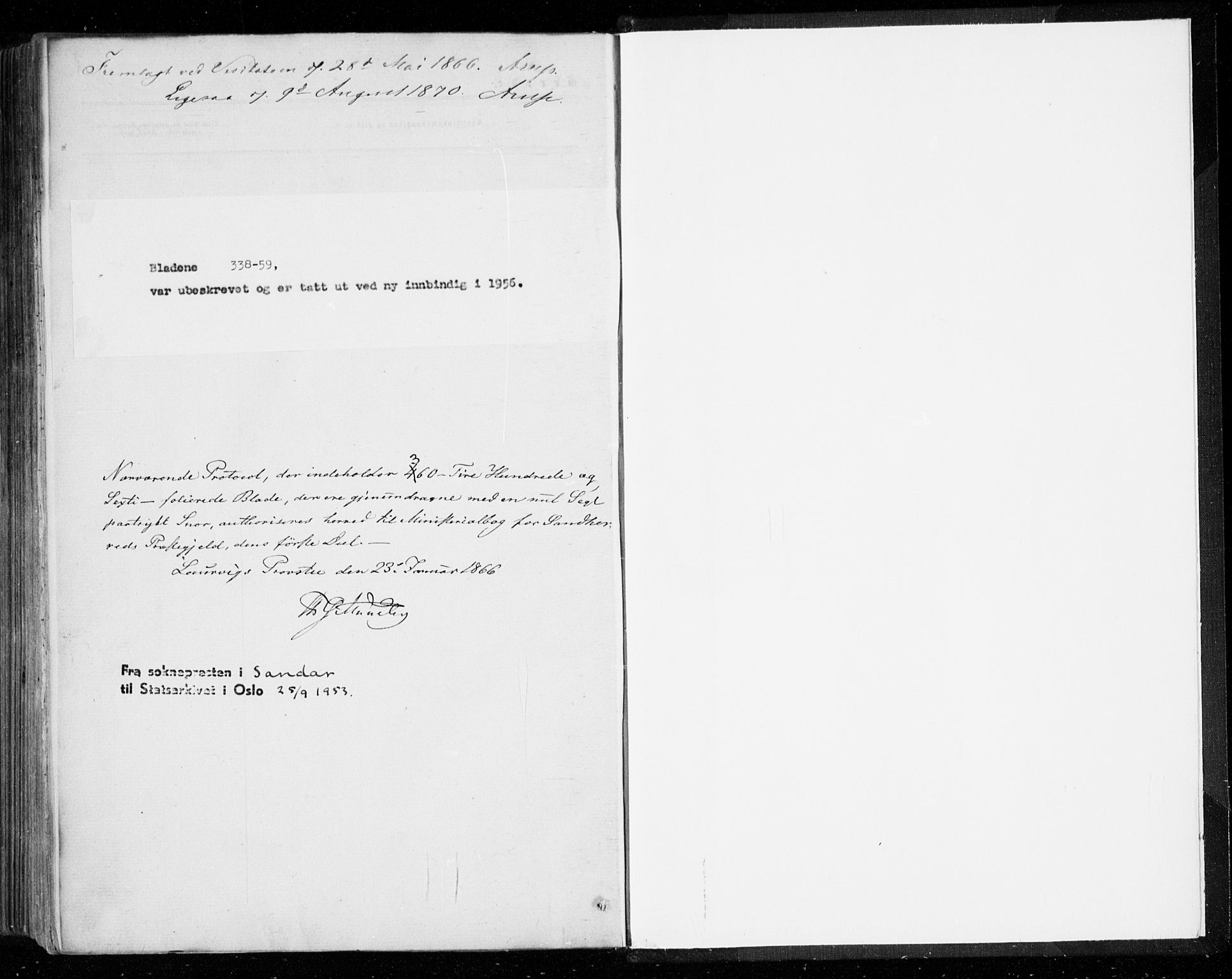 Sandar kirkebøker, SAKO/A-243/F/Fa/L0008: Parish register (official) no. 8, 1862-1871