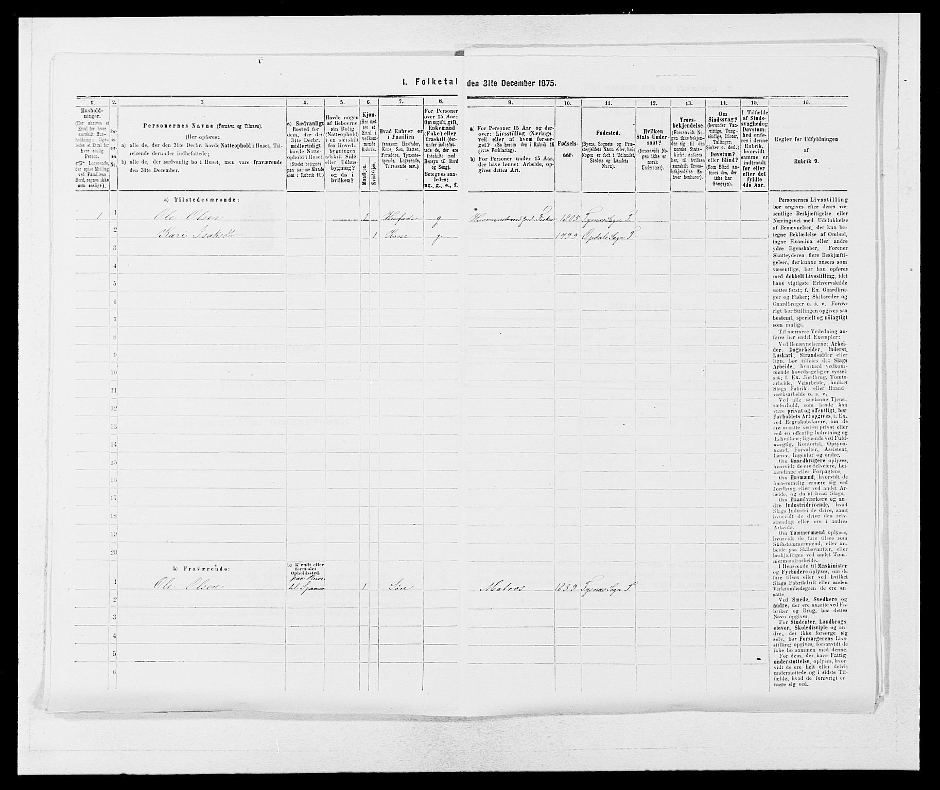 SAB, 1875 census for 1223P Tysnes, 1875, p. 557