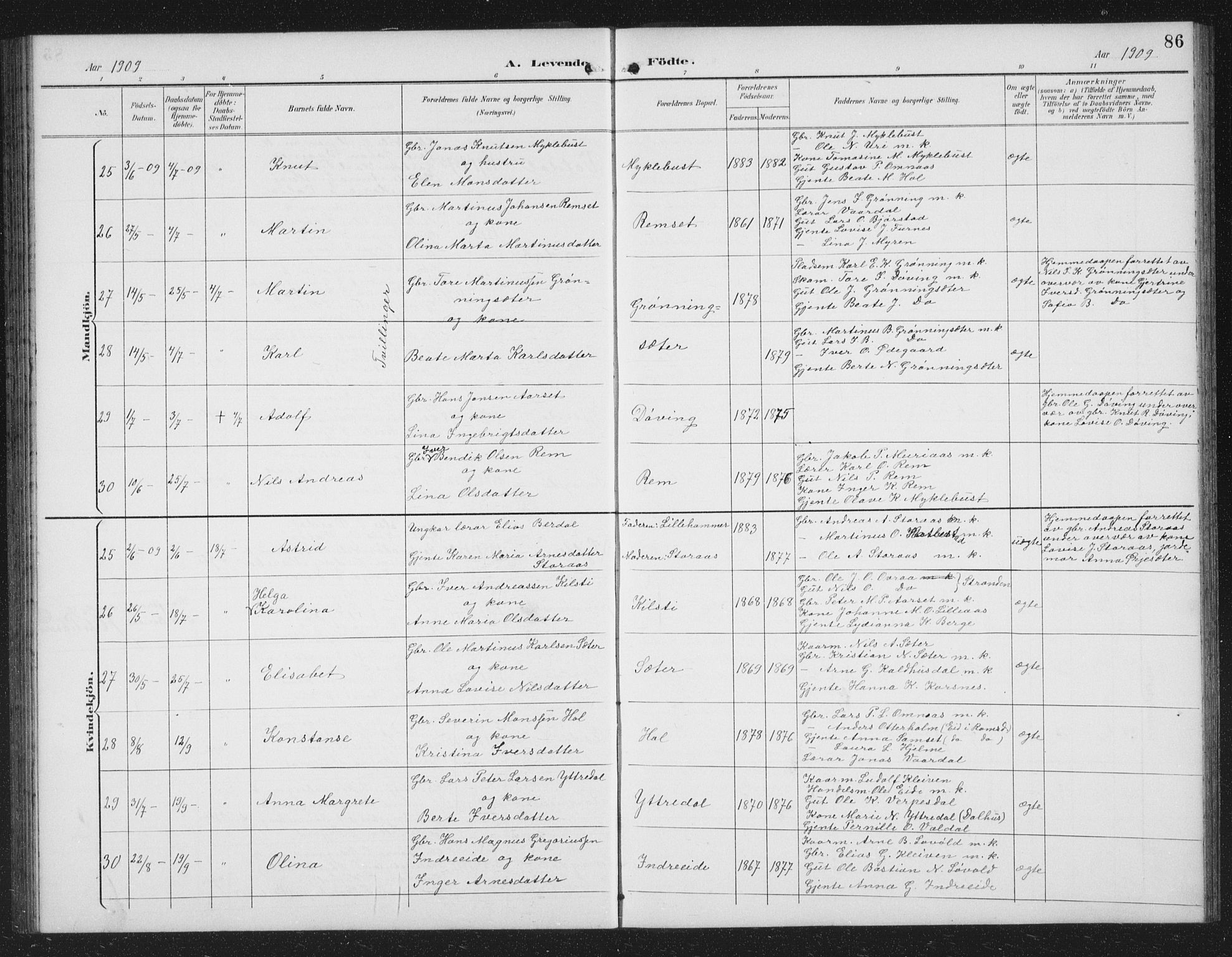Ministerialprotokoller, klokkerbøker og fødselsregistre - Møre og Romsdal, SAT/A-1454/519/L0264: Parish register (copy) no. 519C05, 1892-1910, p. 86