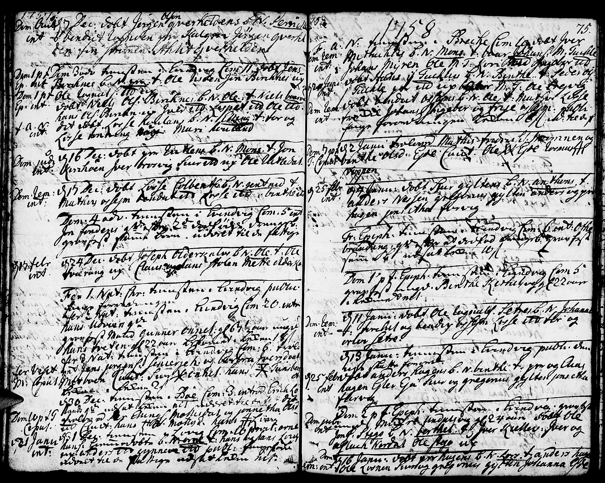 Gulen sokneprestembete, AV/SAB-A-80201/H/Haa/Haaa/L0012: Parish register (official) no. A 12, 1749-1776, p. 75