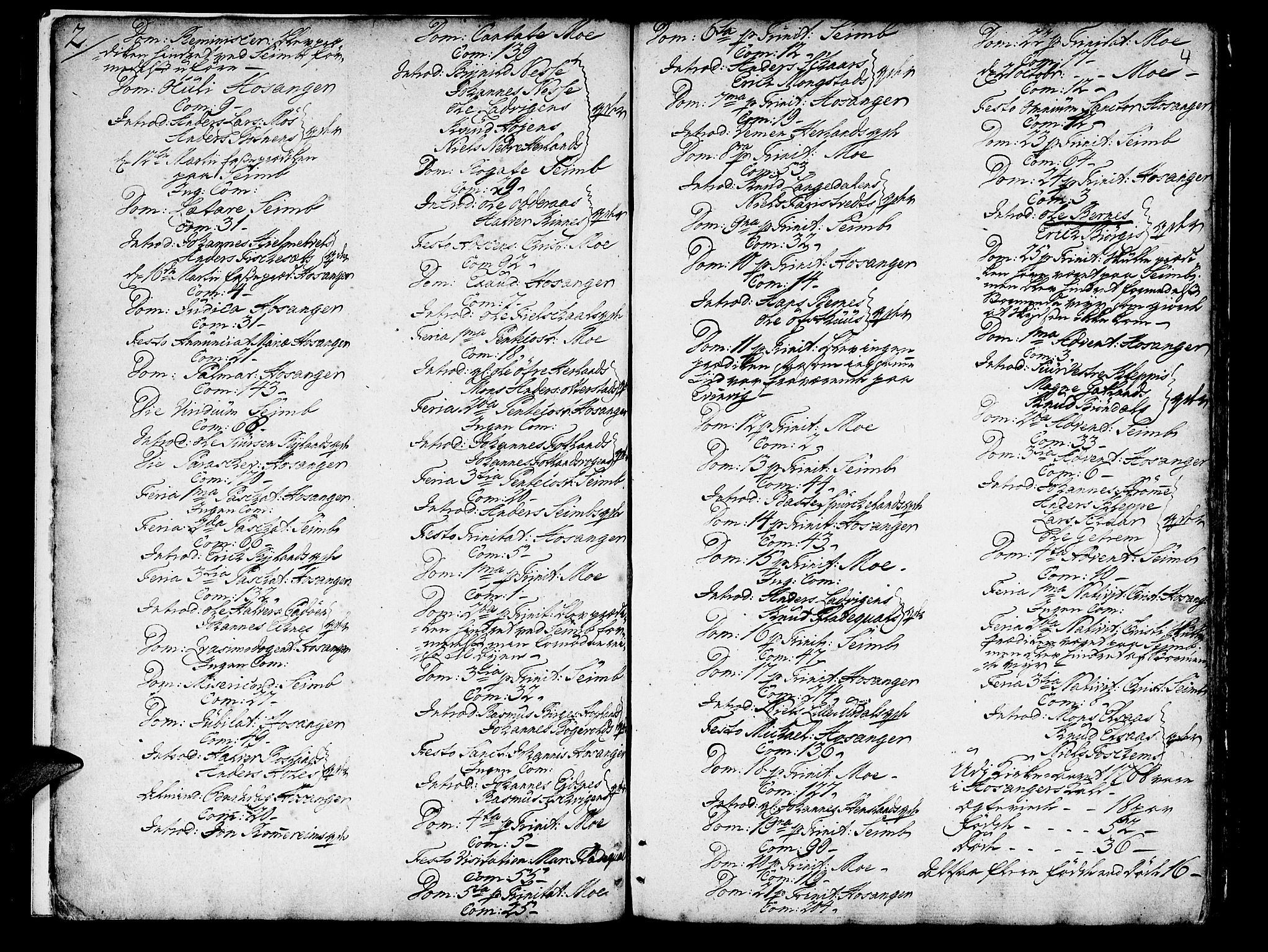 Hosanger sokneprestembete, SAB/A-75801/H/Haa: Parish register (official) no. A 2 /1, 1766-1793, p. 4