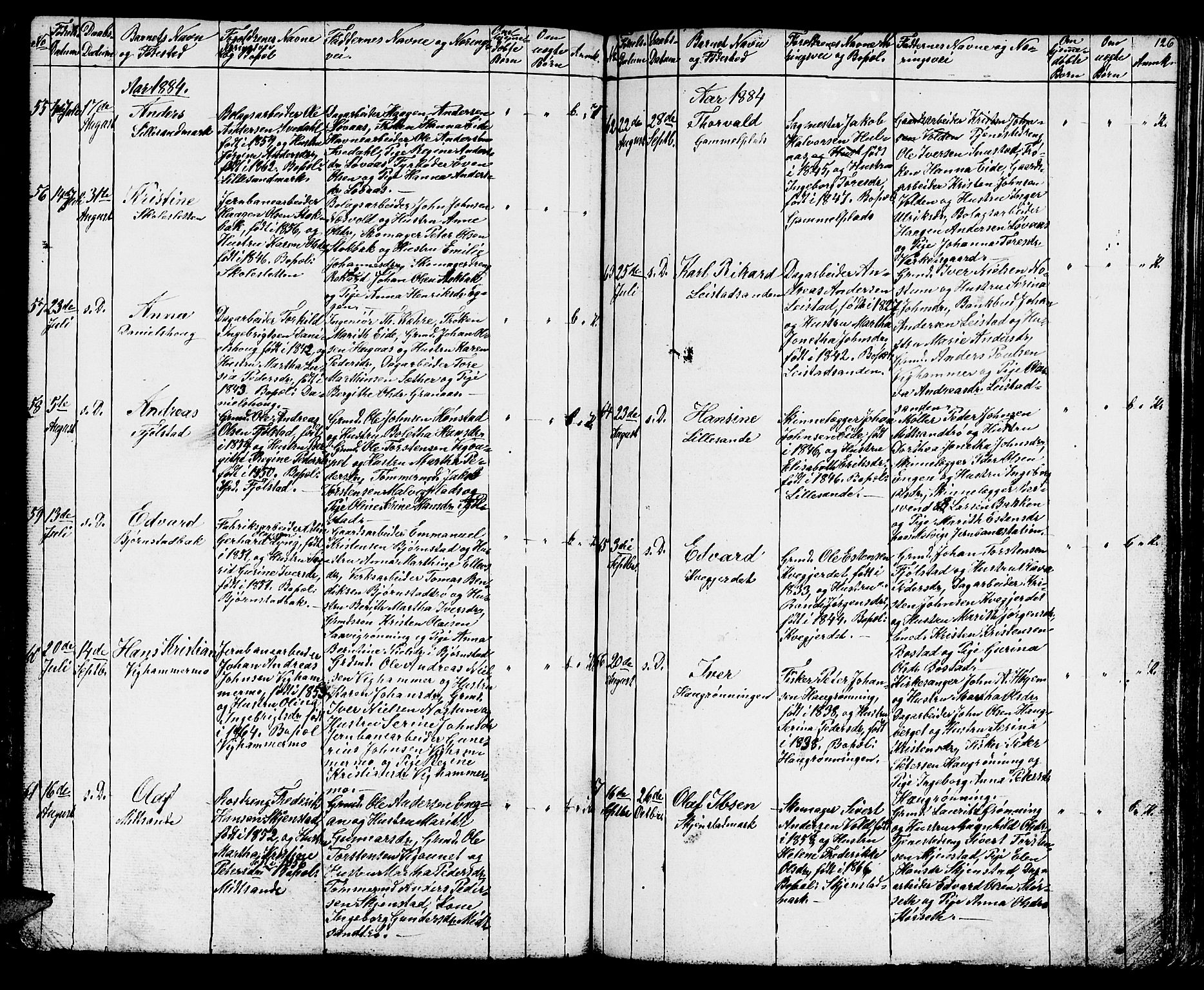 Ministerialprotokoller, klokkerbøker og fødselsregistre - Sør-Trøndelag, SAT/A-1456/616/L0422: Parish register (copy) no. 616C05, 1850-1888, p. 126