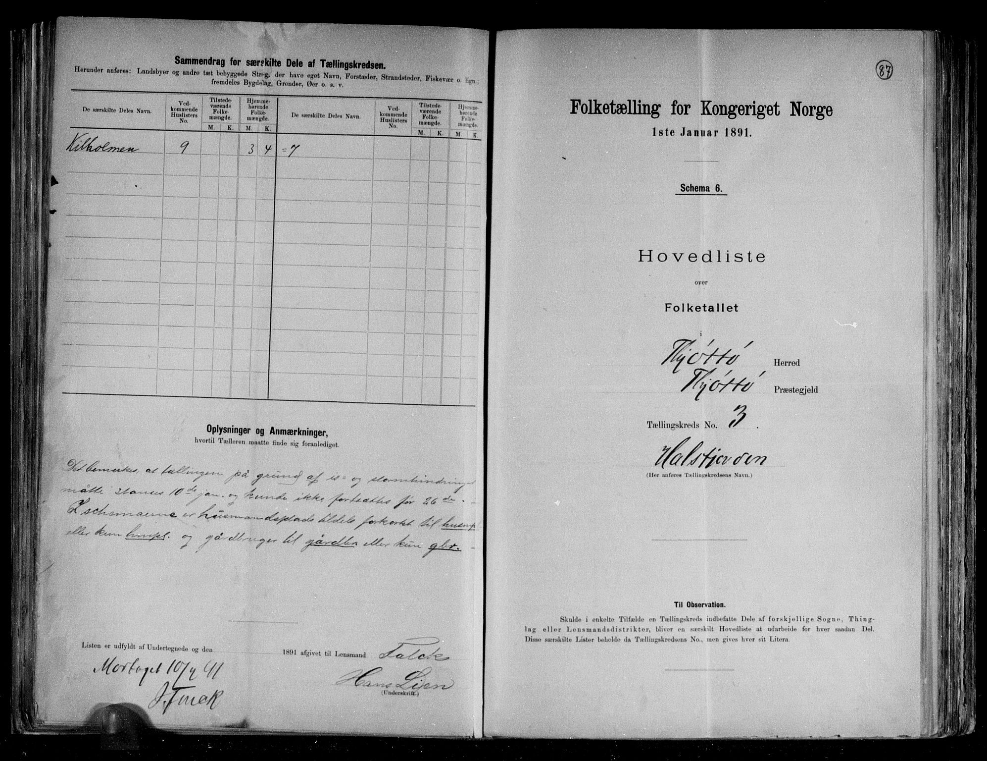 RA, 1891 census for 1817 Tjøtta, 1891, p. 11