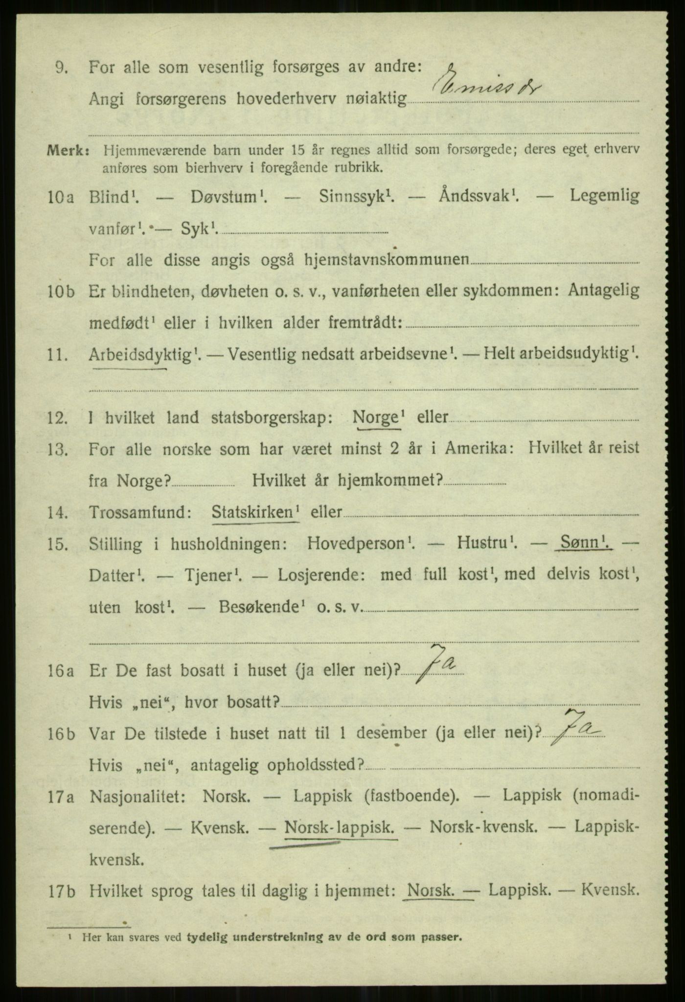 SATØ, 1920 census for Helgøy, 1920, p. 1160