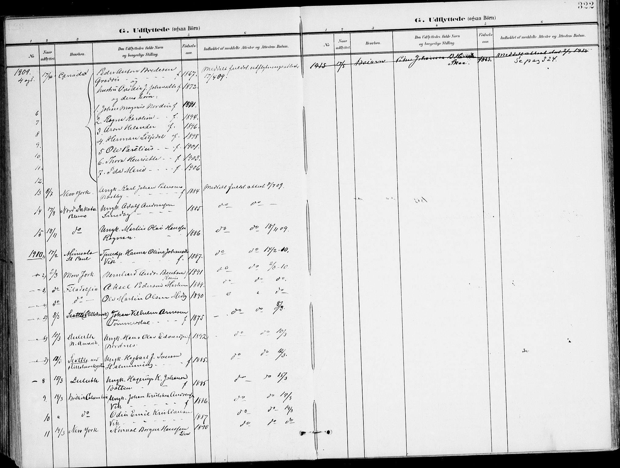 Ministerialprotokoller, klokkerbøker og fødselsregistre - Nordland, SAT/A-1459/847/L0672: Parish register (official) no. 847A12, 1902-1919, p. 322