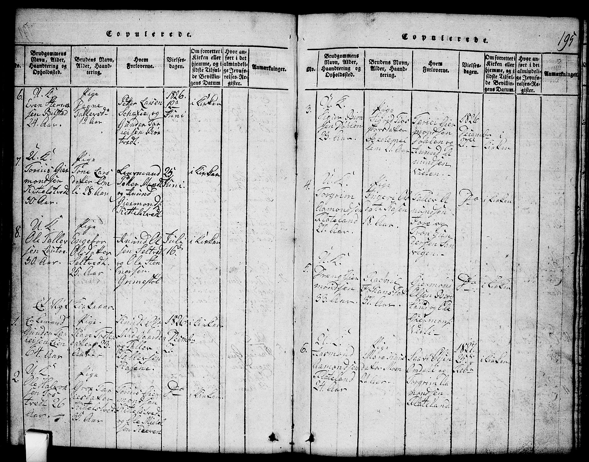 Mo kirkebøker, SAKO/A-286/G/Gb/L0001: Parish register (copy) no. II 1, 1814-1843, p. 195