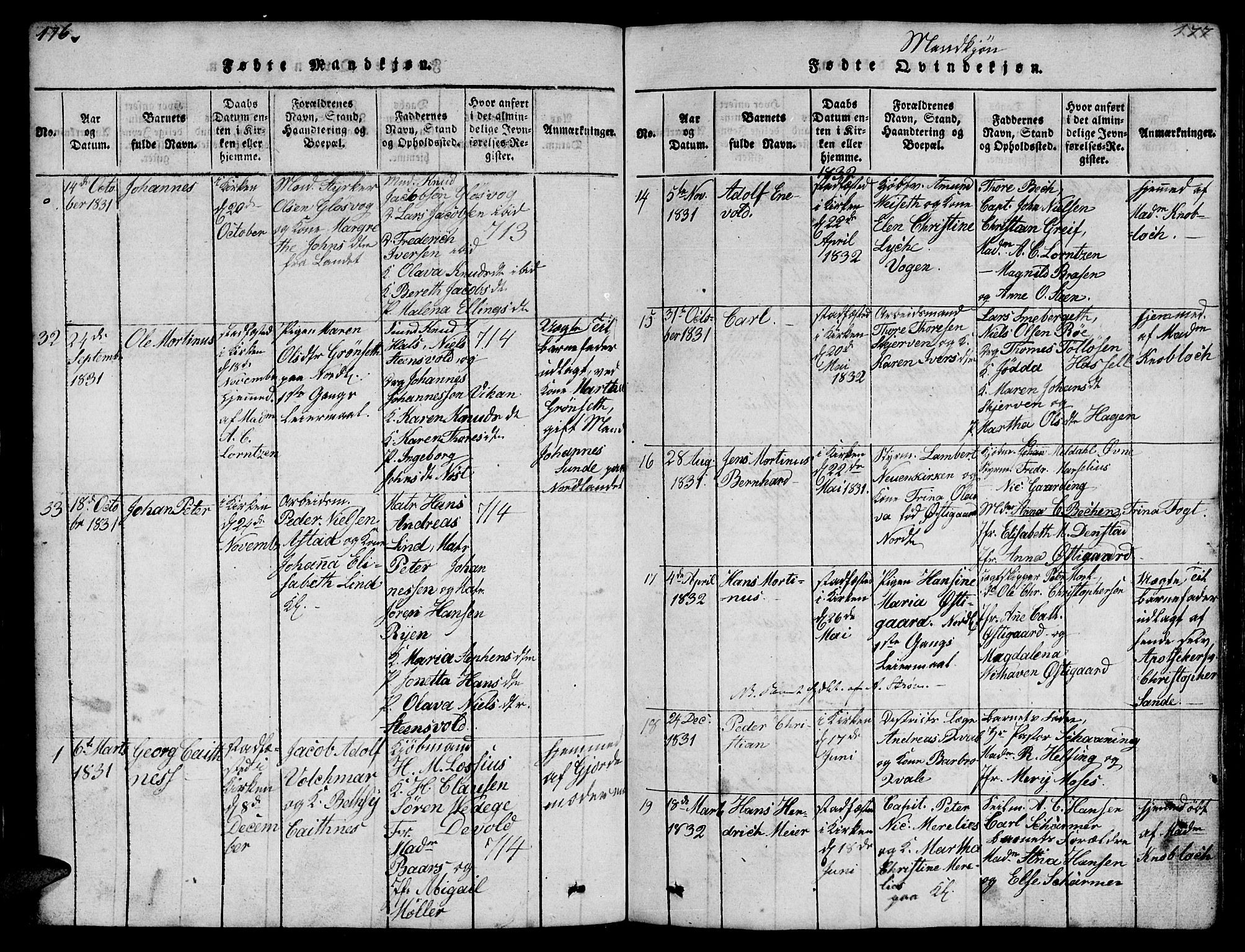 Ministerialprotokoller, klokkerbøker og fødselsregistre - Møre og Romsdal, AV/SAT-A-1454/572/L0856: Parish register (copy) no. 572C01, 1819-1832, p. 176-177