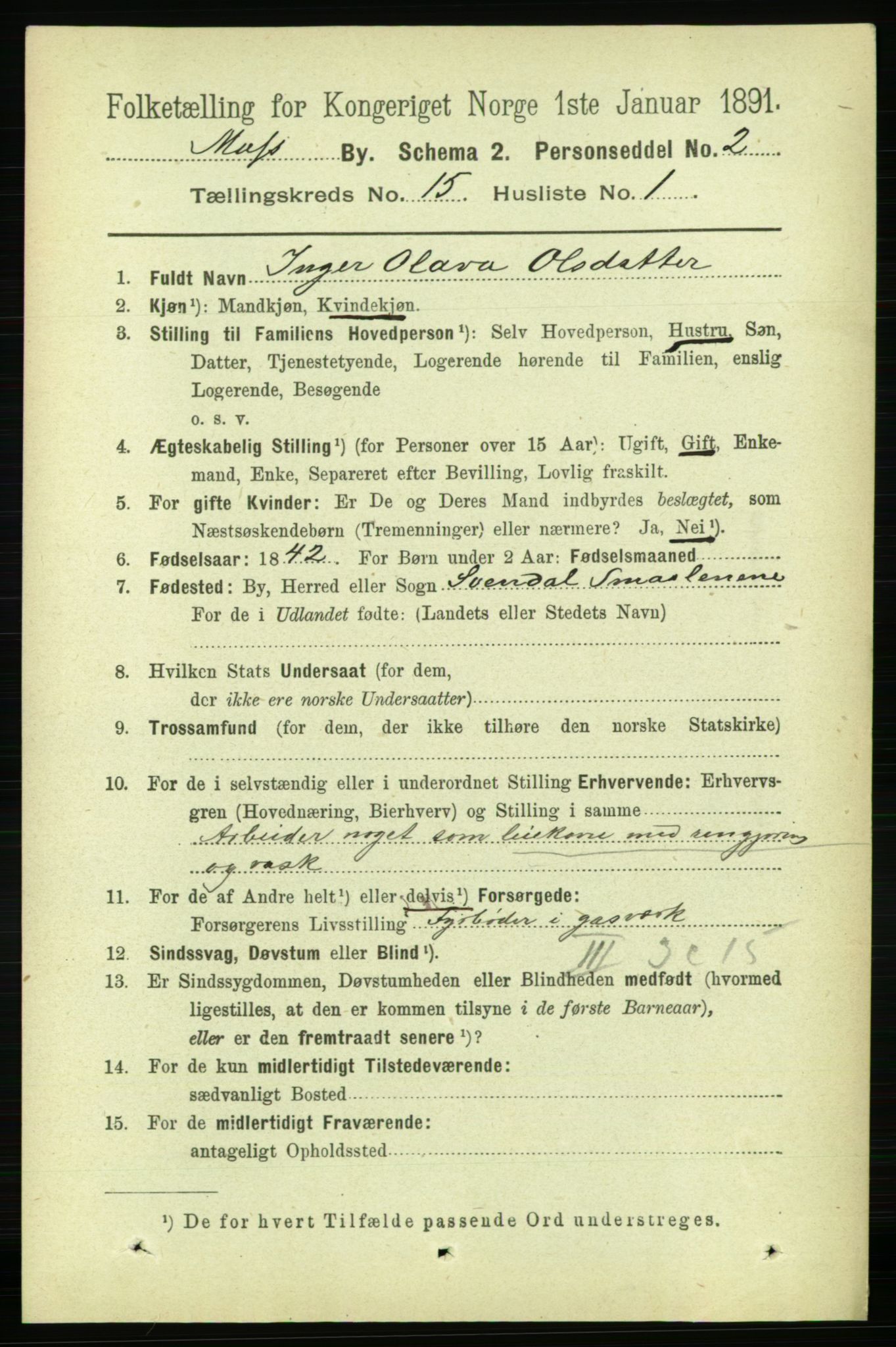 RA, 1891 census for 0104 Moss, 1891, p. 7215