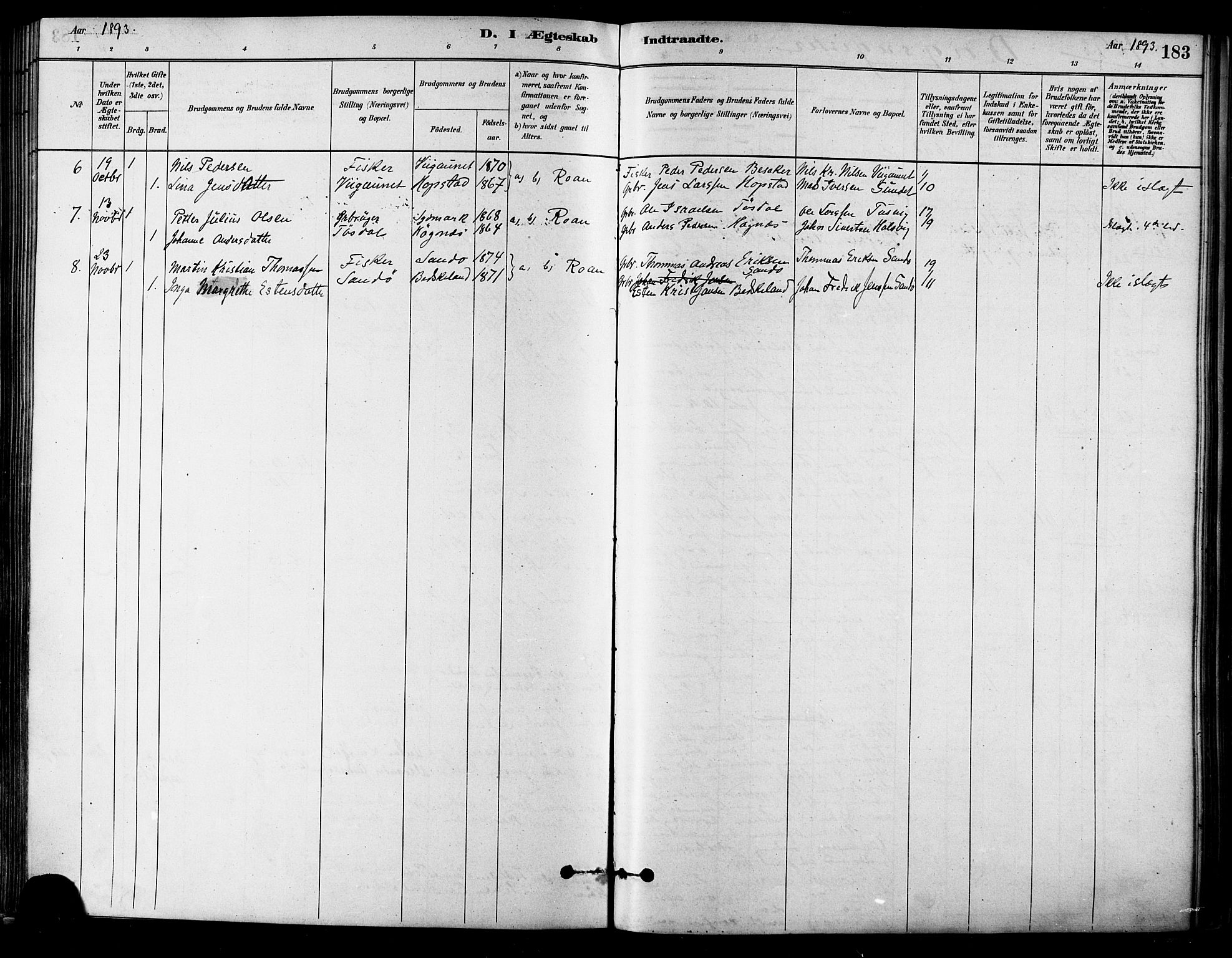 Ministerialprotokoller, klokkerbøker og fødselsregistre - Sør-Trøndelag, SAT/A-1456/657/L0707: Parish register (official) no. 657A08, 1879-1893, p. 183