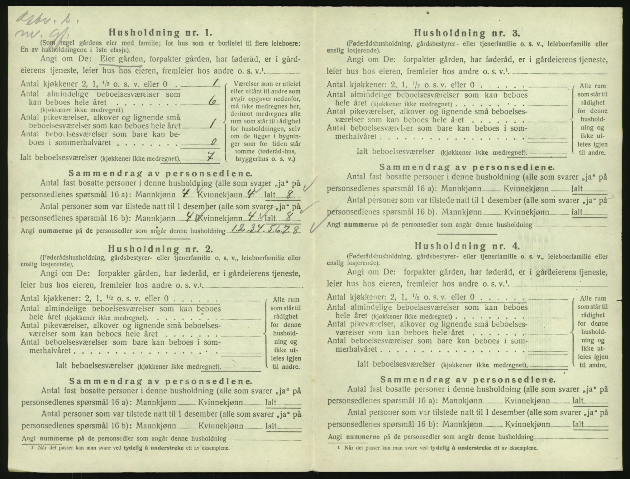 SAKO, 1920 census for Tjølling, 1920, p. 970