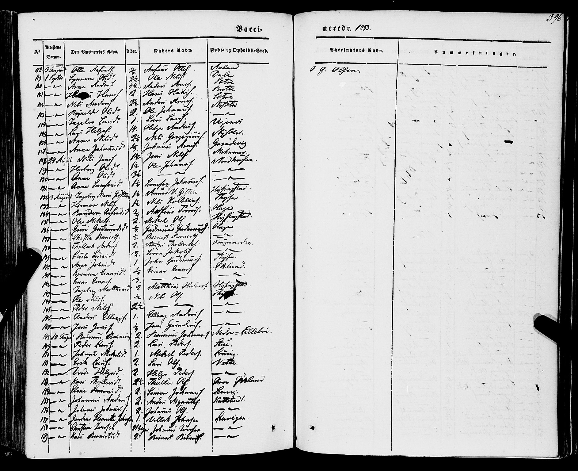 Stord sokneprestembete, SAB/A-78201/H/Haa: Parish register (official) no. A 7, 1841-1861, p. 396