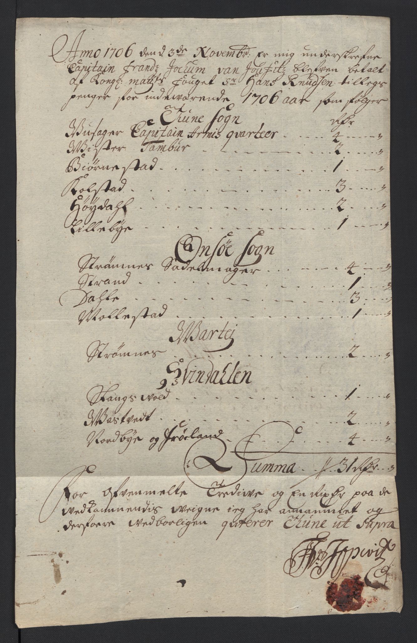 Rentekammeret inntil 1814, Reviderte regnskaper, Fogderegnskap, AV/RA-EA-4092/R04/L0133: Fogderegnskap Moss, Onsøy, Tune, Veme og Åbygge, 1705-1706, p. 323