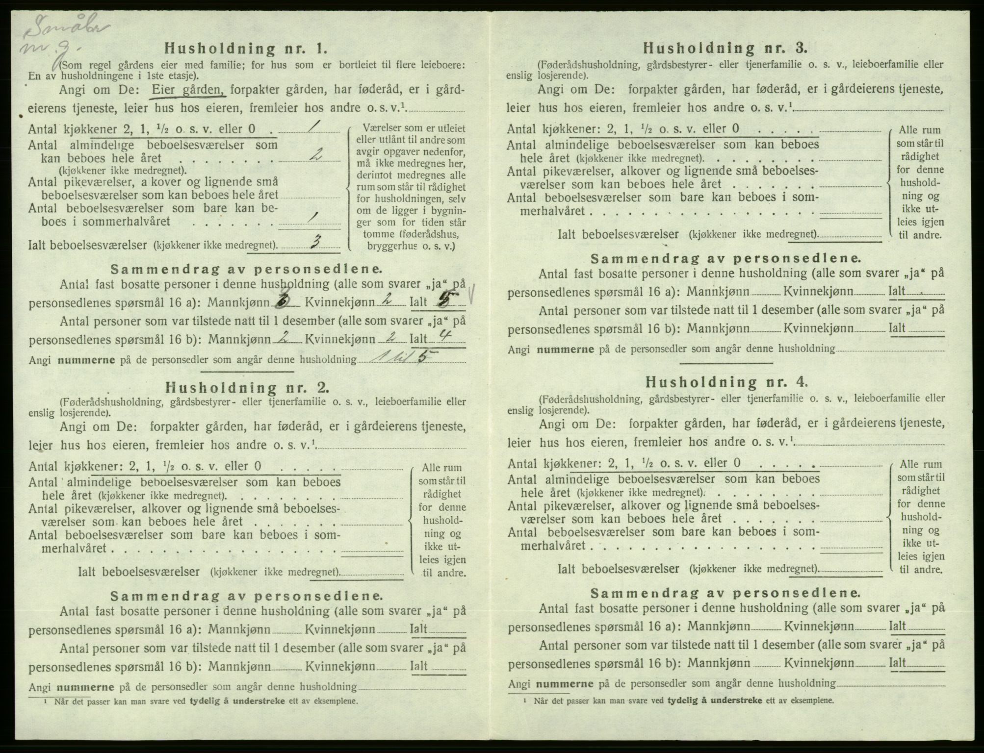 SAB, 1920 census for Vikebygd, 1920, p. 87