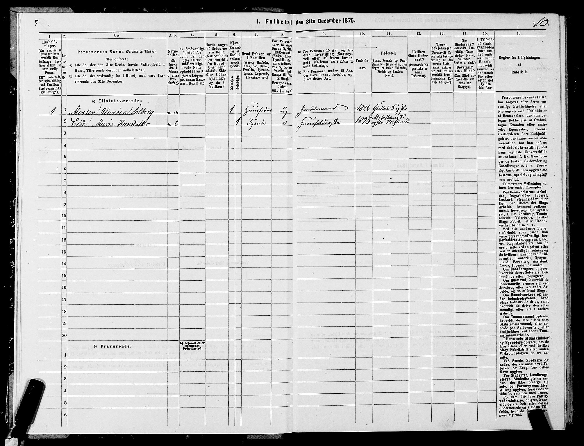 SATØ, 1875 census for 2025P Tana, 1875, p. 1010