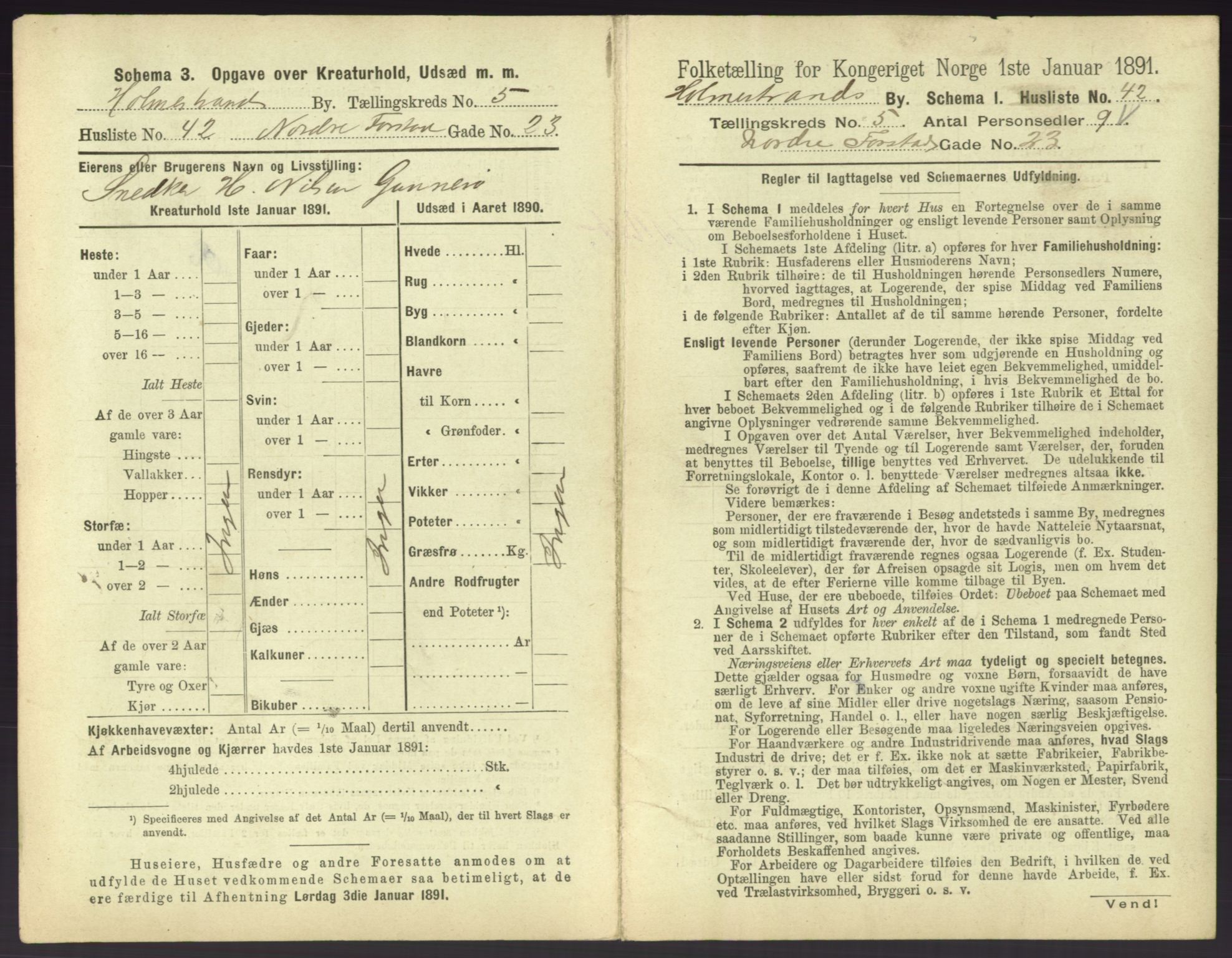 RA, 1891 census for 0702 Holmestrand, 1891, p. 476