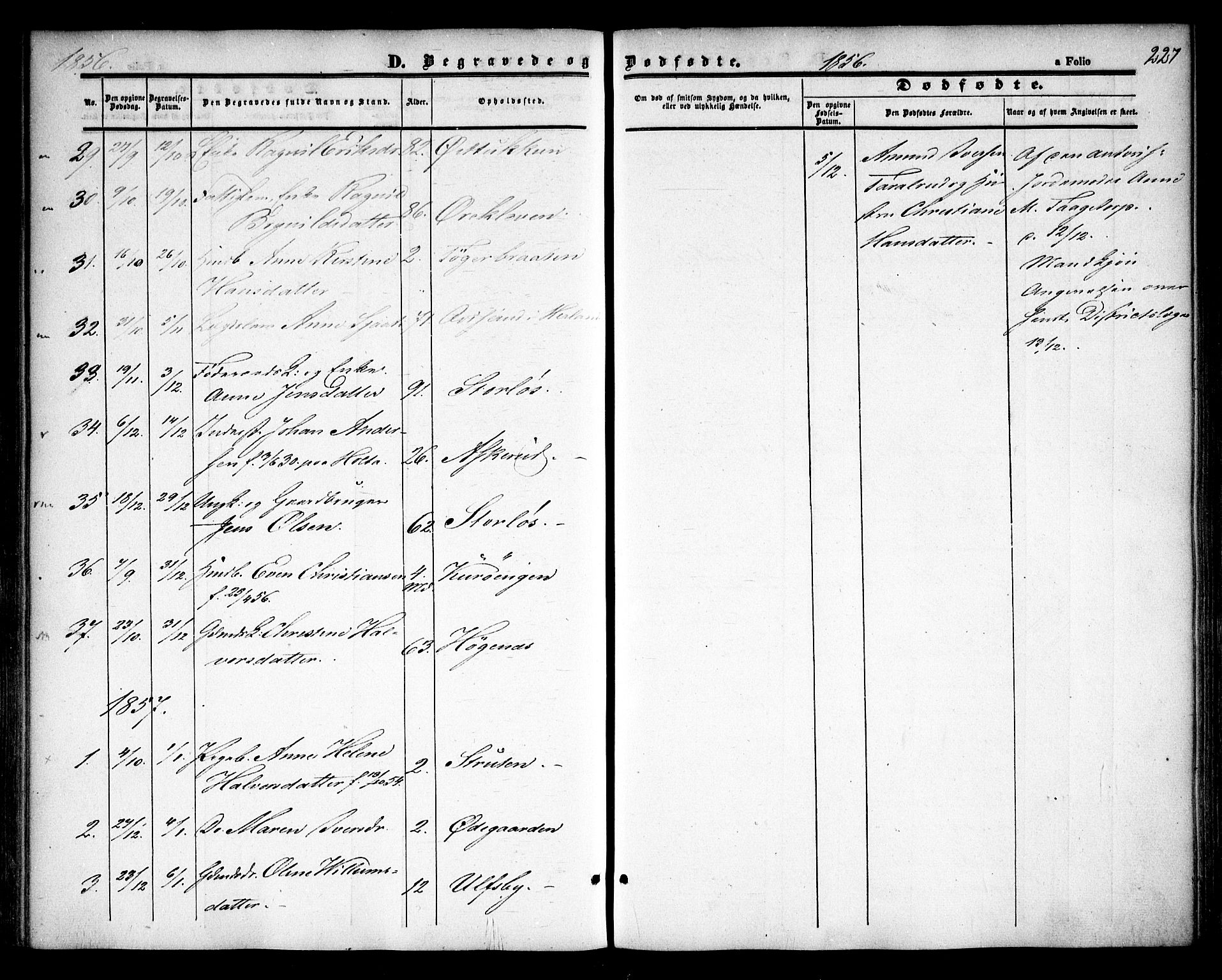 Rødenes prestekontor Kirkebøker, AV/SAO-A-2005/F/Fa/L0006: Parish register (official) no. I 6, 1850-1859, p. 227