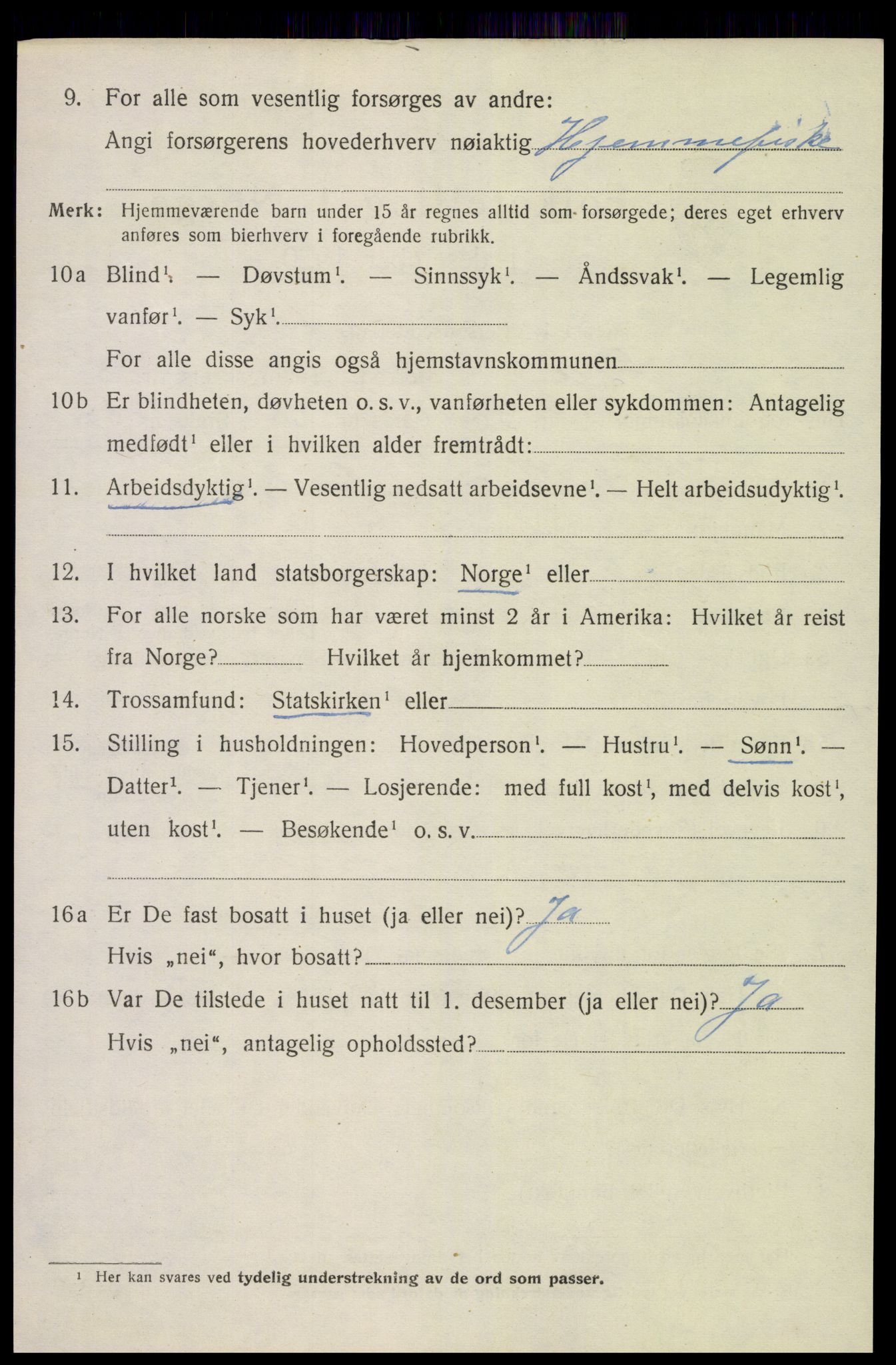 SAK, 1920 census for Fjære, 1920, p. 10764