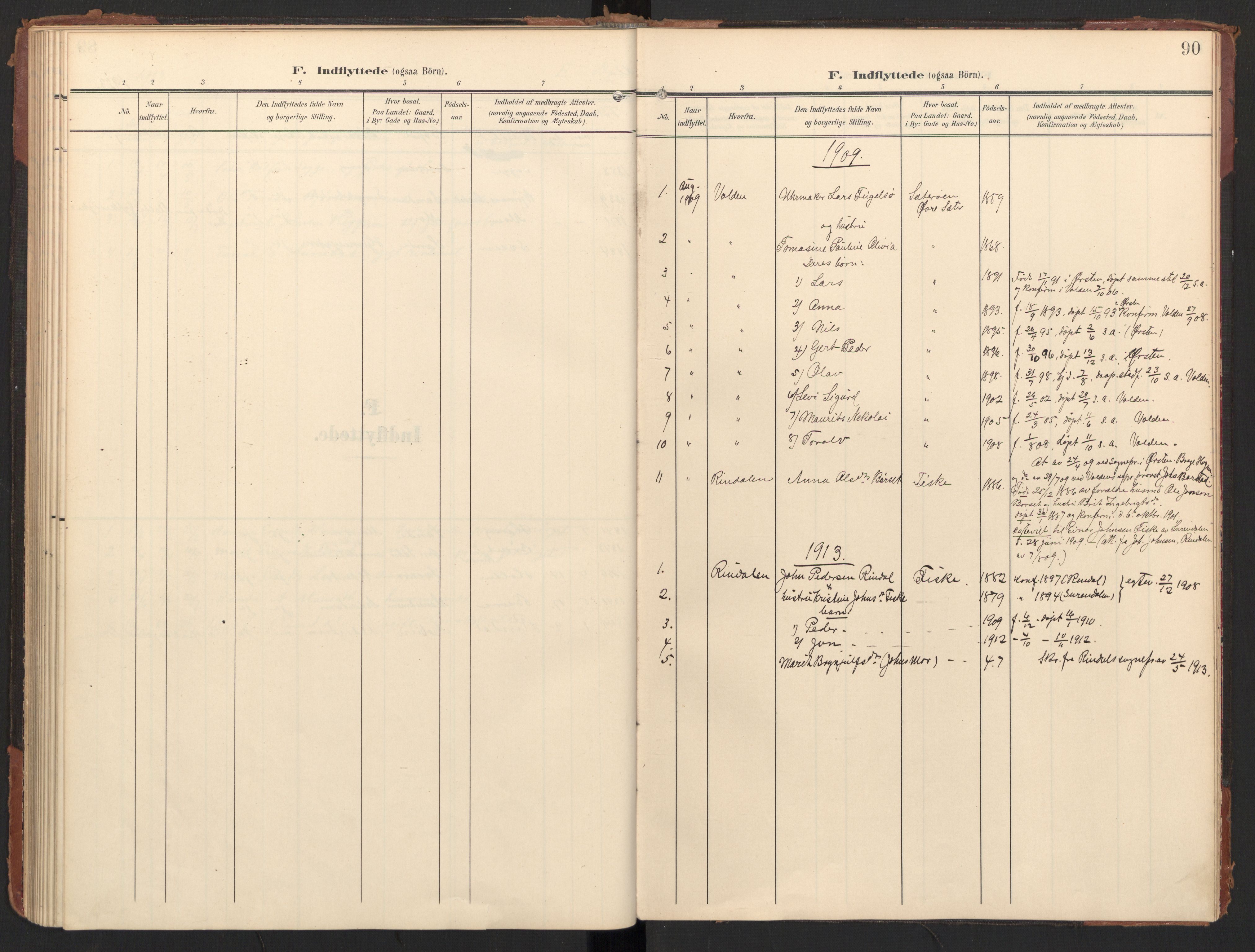 Ministerialprotokoller, klokkerbøker og fødselsregistre - Møre og Romsdal, SAT/A-1454/597/L1063: Parish register (official) no. 597A02, 1905-1923, p. 90
