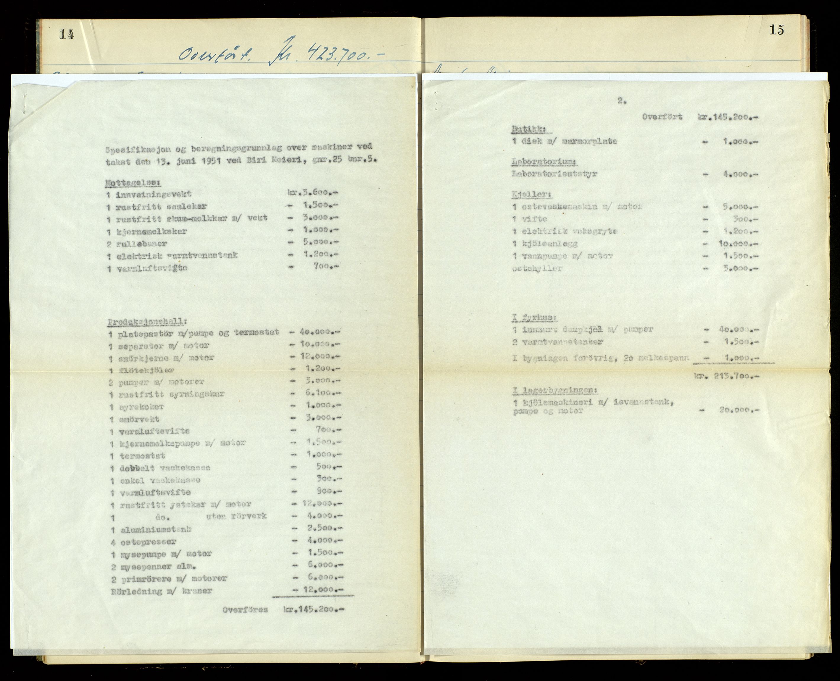 Norges Brannkasse, Biri, AV/SAH-NBRANB-043/Fa/L0004: Branntakstprotokoll - tekst, 1951-1953