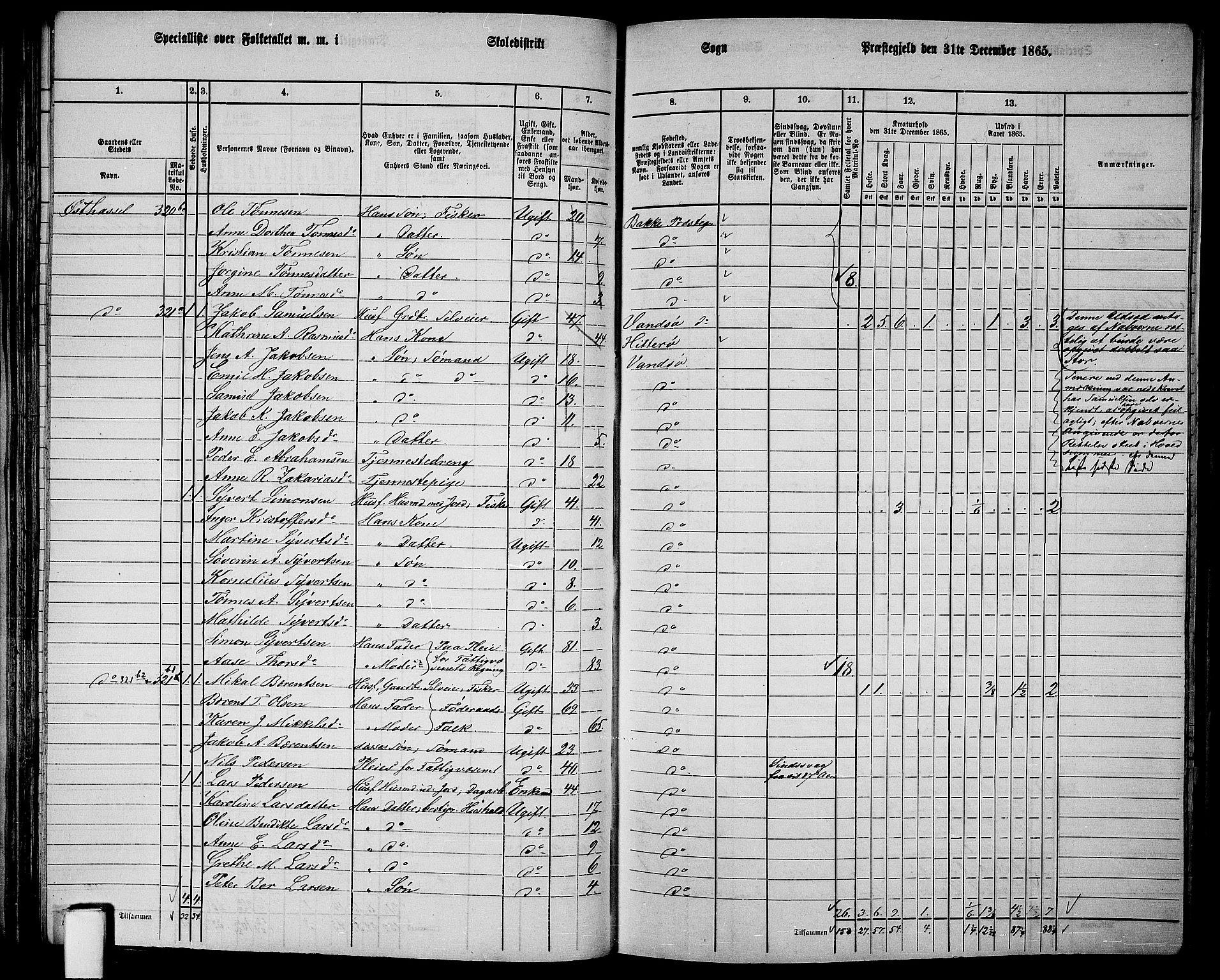 RA, 1865 census for Vanse/Vanse og Farsund, 1865, p. 102