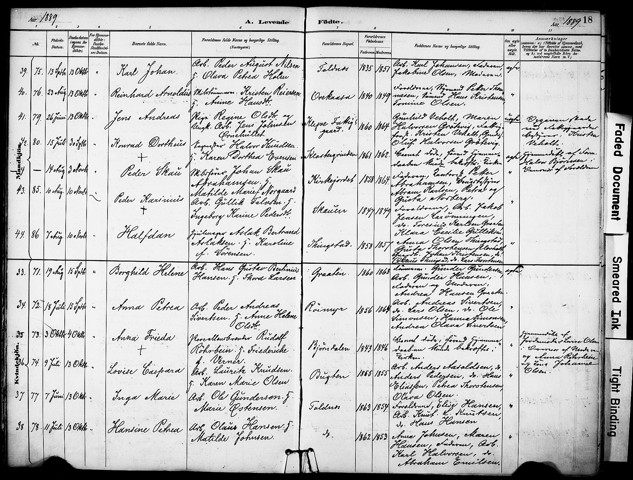 Solum kirkebøker, AV/SAKO-A-306/F/Fa/L0010: Parish register (official) no. I 10, 1888-1898, p. 18