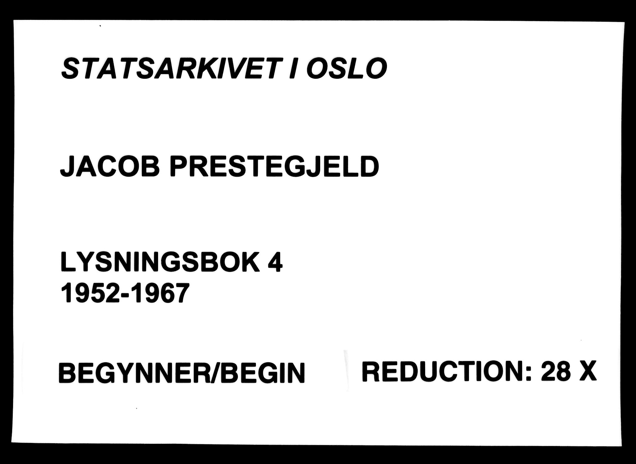 Jakob prestekontor Kirkebøker, SAO/A-10850/H/Ha/L0004: Banns register no. 4, 1952-1967
