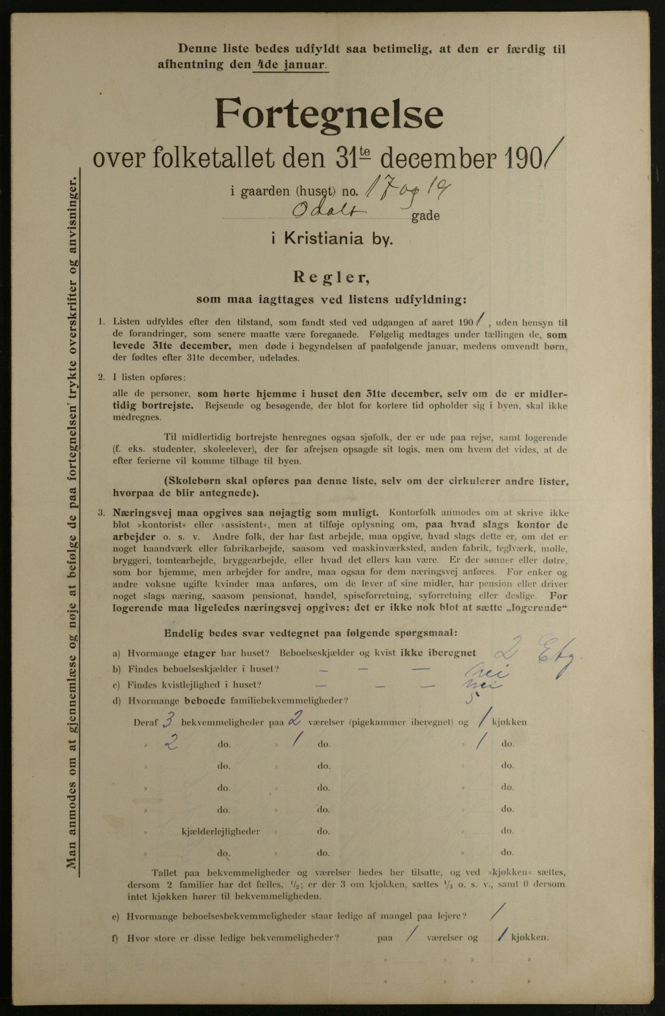 OBA, Municipal Census 1901 for Kristiania, 1901, p. 11441