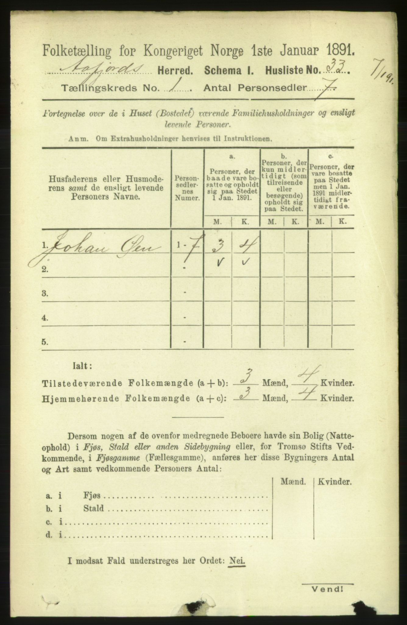 RA, 1891 census for 1630 Åfjord, 1891, p. 69