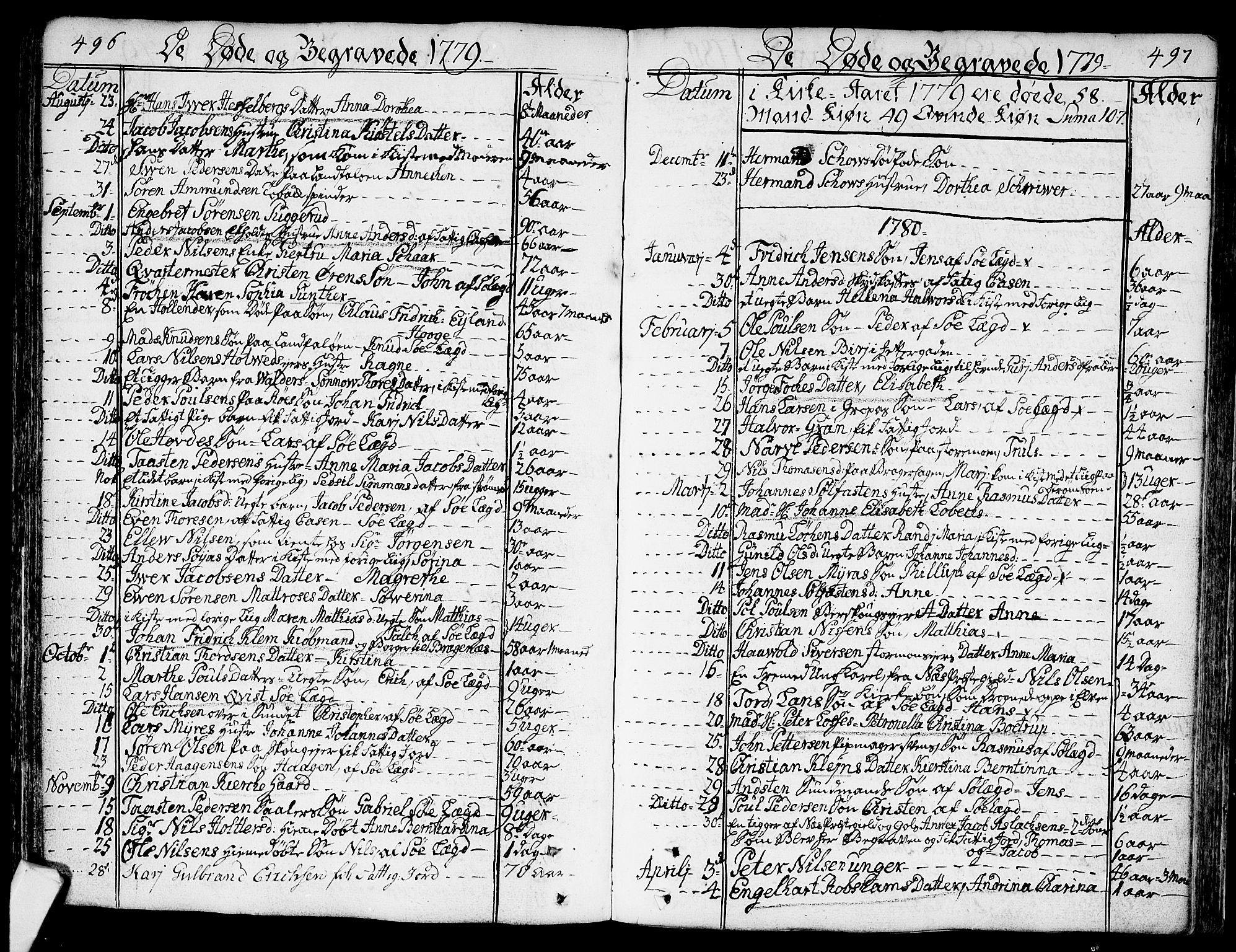 Bragernes kirkebøker, SAKO/A-6/F/Fa/L0005: Parish register (official) no. I 5, 1759-1781, p. 496-497