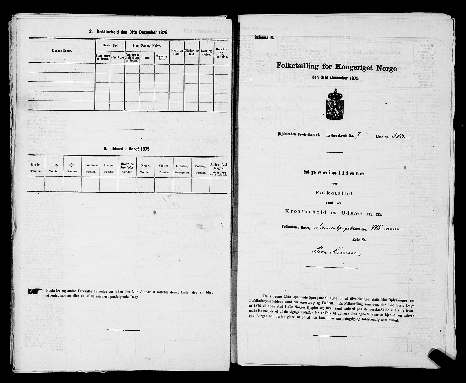 RA, 1875 census for 0103B Fredrikstad/Fredrikstad, 1875, p. 1331