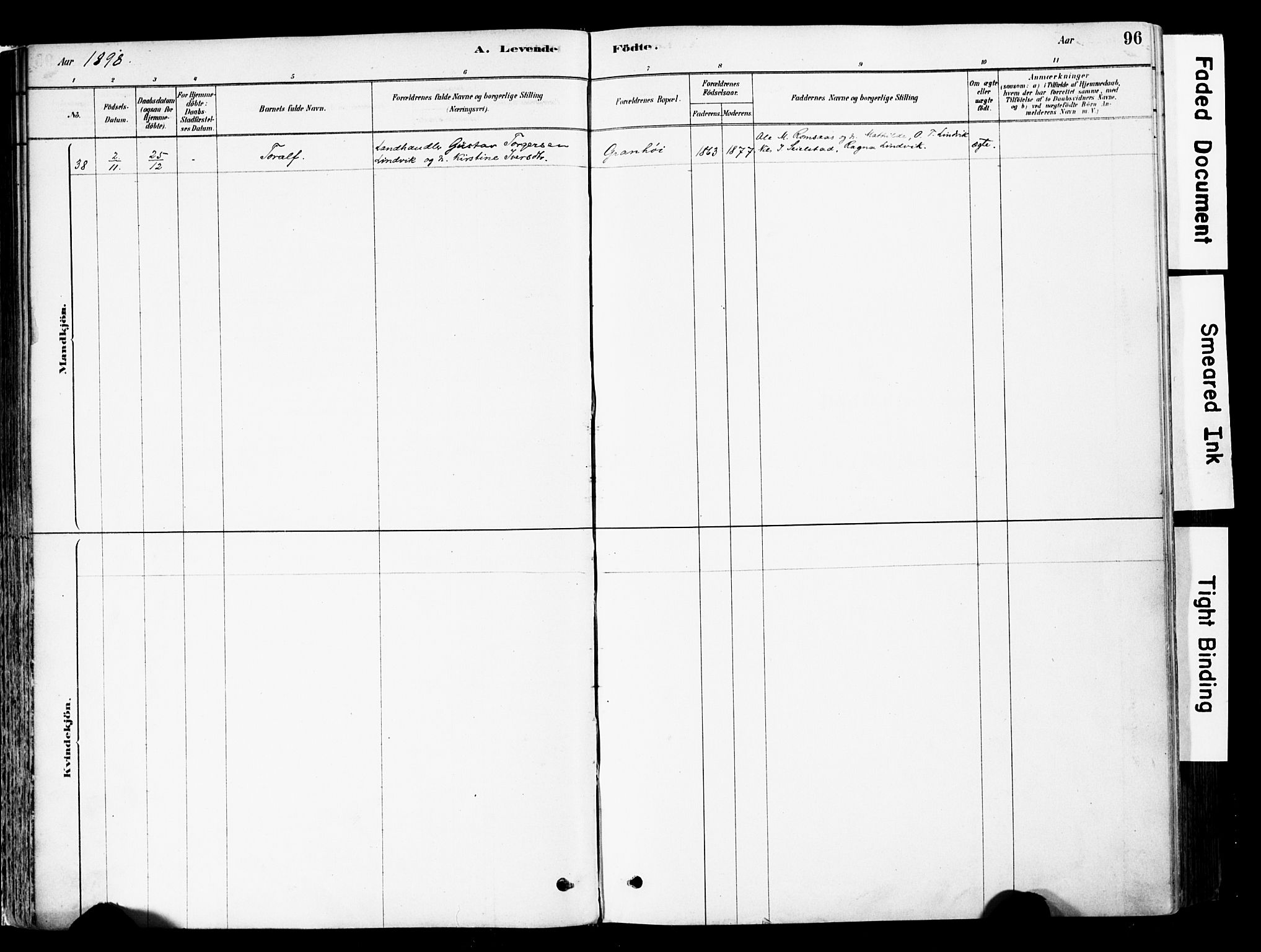 Ringebu prestekontor, AV/SAH-PREST-082/H/Ha/Haa/L0008: Parish register (official) no. 8, 1878-1898, p. 96