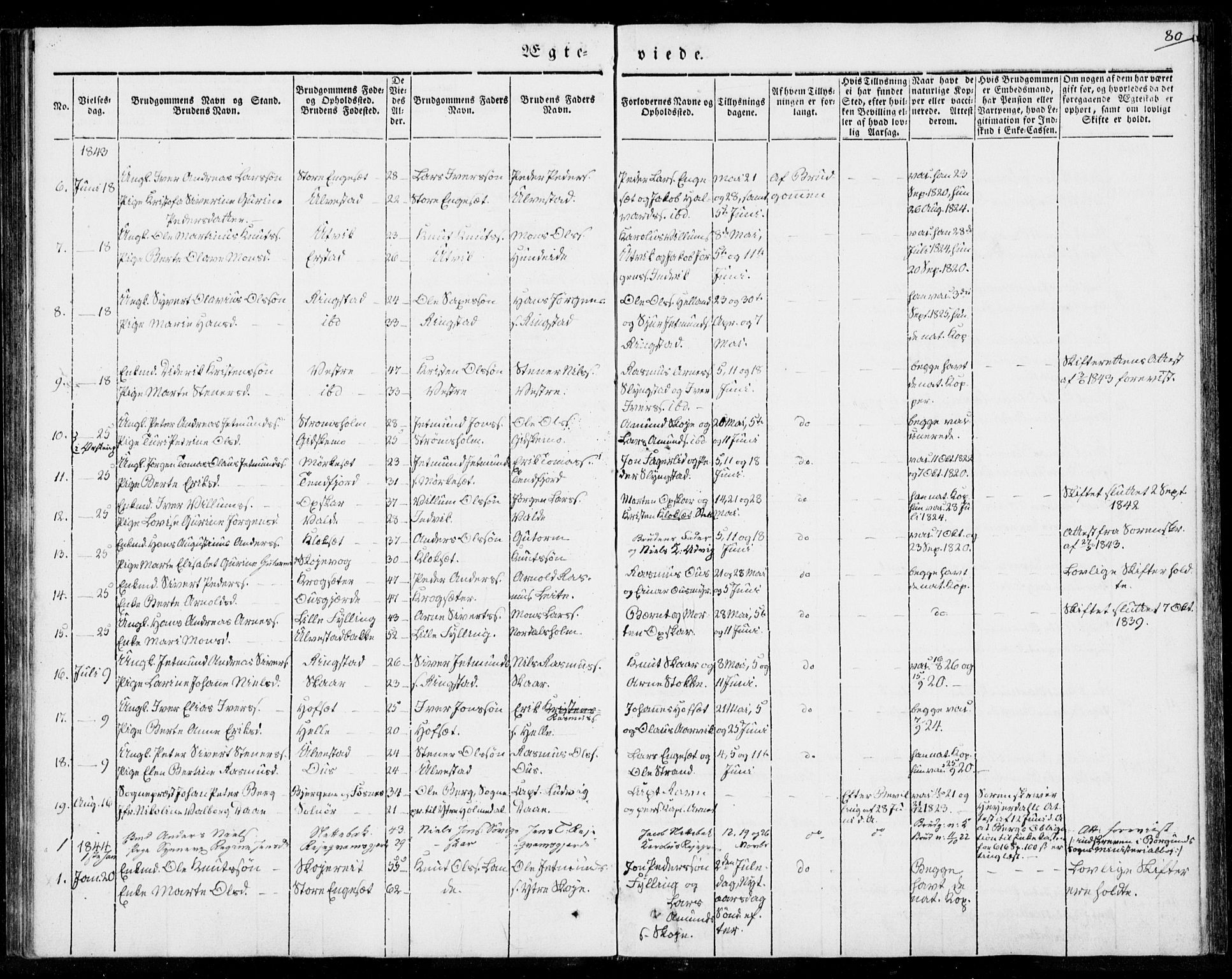 Ministerialprotokoller, klokkerbøker og fødselsregistre - Møre og Romsdal, AV/SAT-A-1454/524/L0352: Parish register (official) no. 524A04, 1838-1847, p. 80