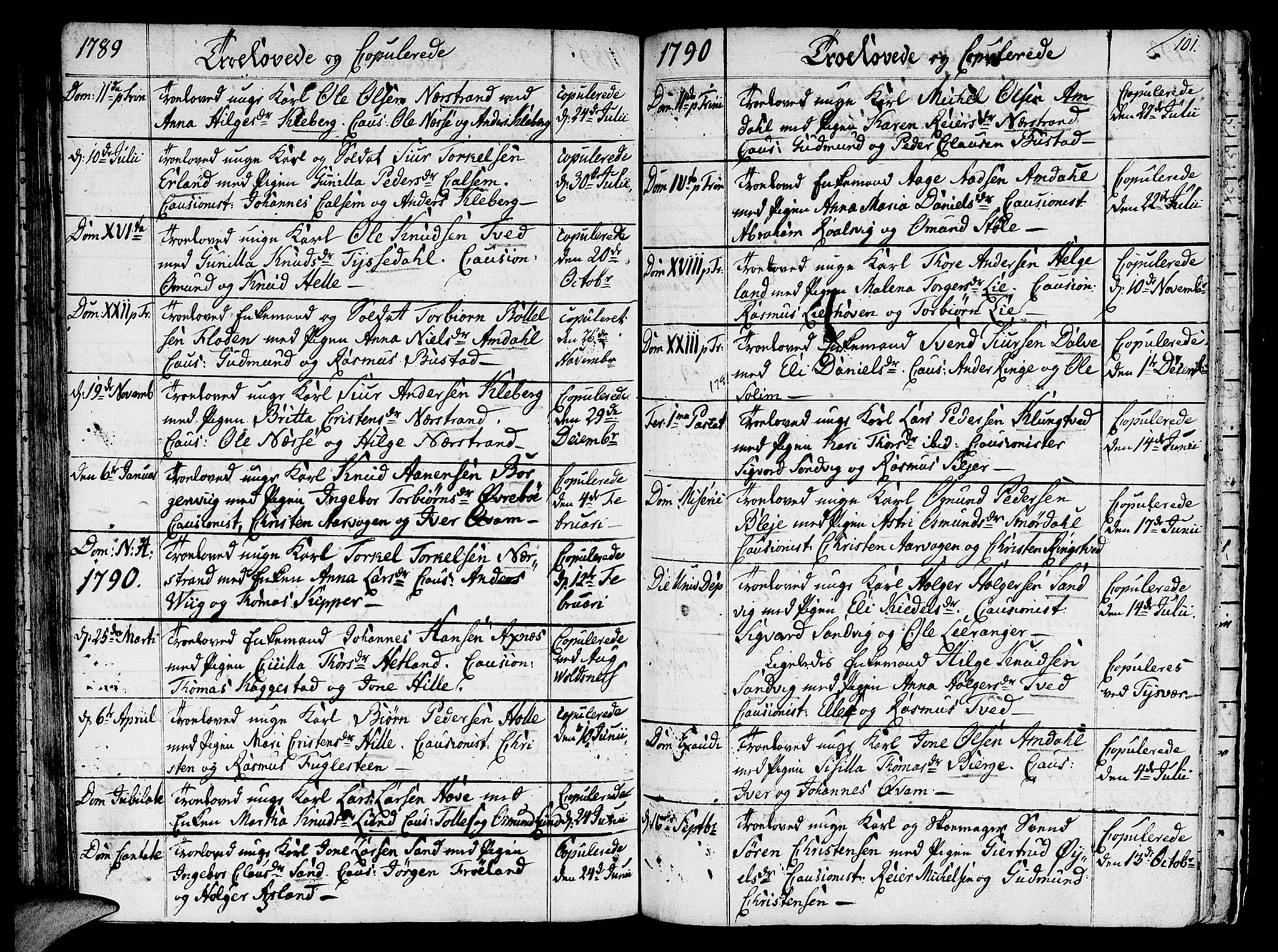 Nedstrand sokneprestkontor, AV/SAST-A-101841/01/IV: Parish register (official) no. A 4, 1779-1795, p. 101