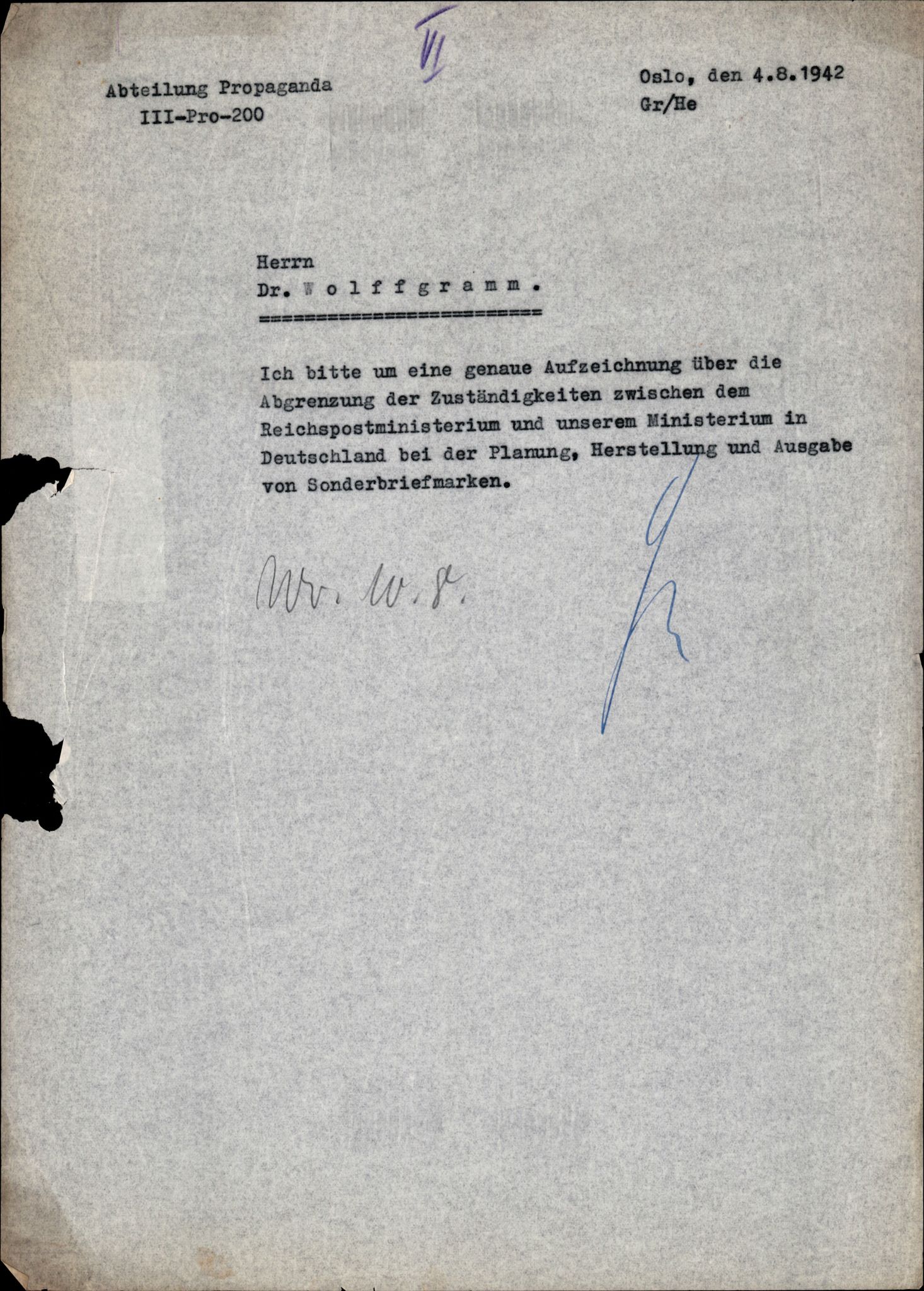 Forsvarets Overkommando. 2 kontor. Arkiv 11.4. Spredte tyske arkivsaker, AV/RA-RAFA-7031/D/Dar/Darb/L0006: Reichskommissariat., 1941-1945, p. 268