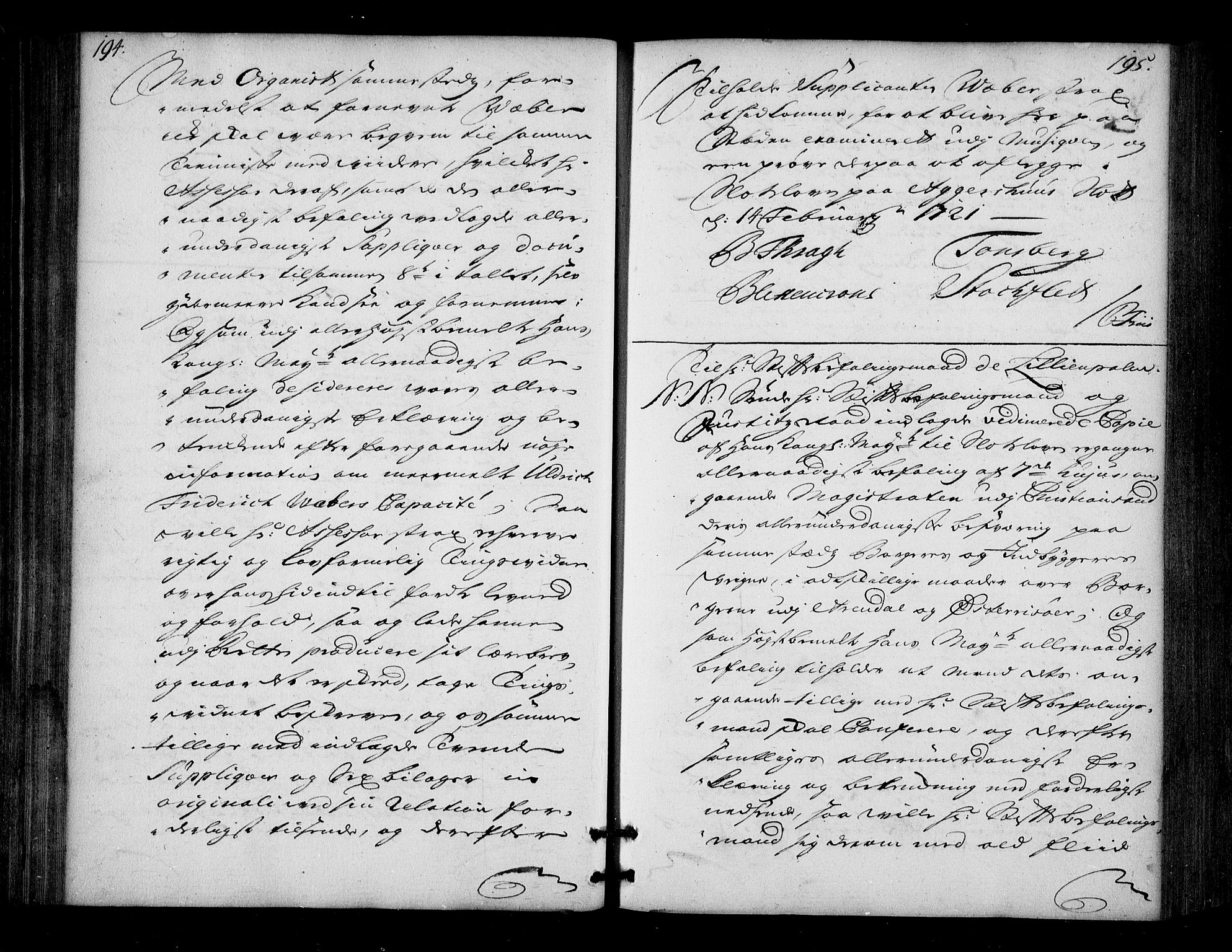 Stattholderembetet 1572-1771, AV/RA-EA-2870/Bd/L0013: Ordreprotokoll, 1720-1722, p. 194-195