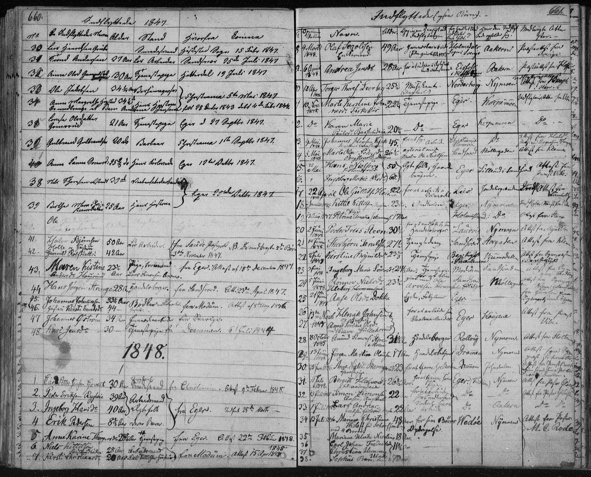 Kongsberg kirkebøker, AV/SAKO-A-22/F/Fa/L0009: Parish register (official) no. I 9, 1839-1858, p. 660-661