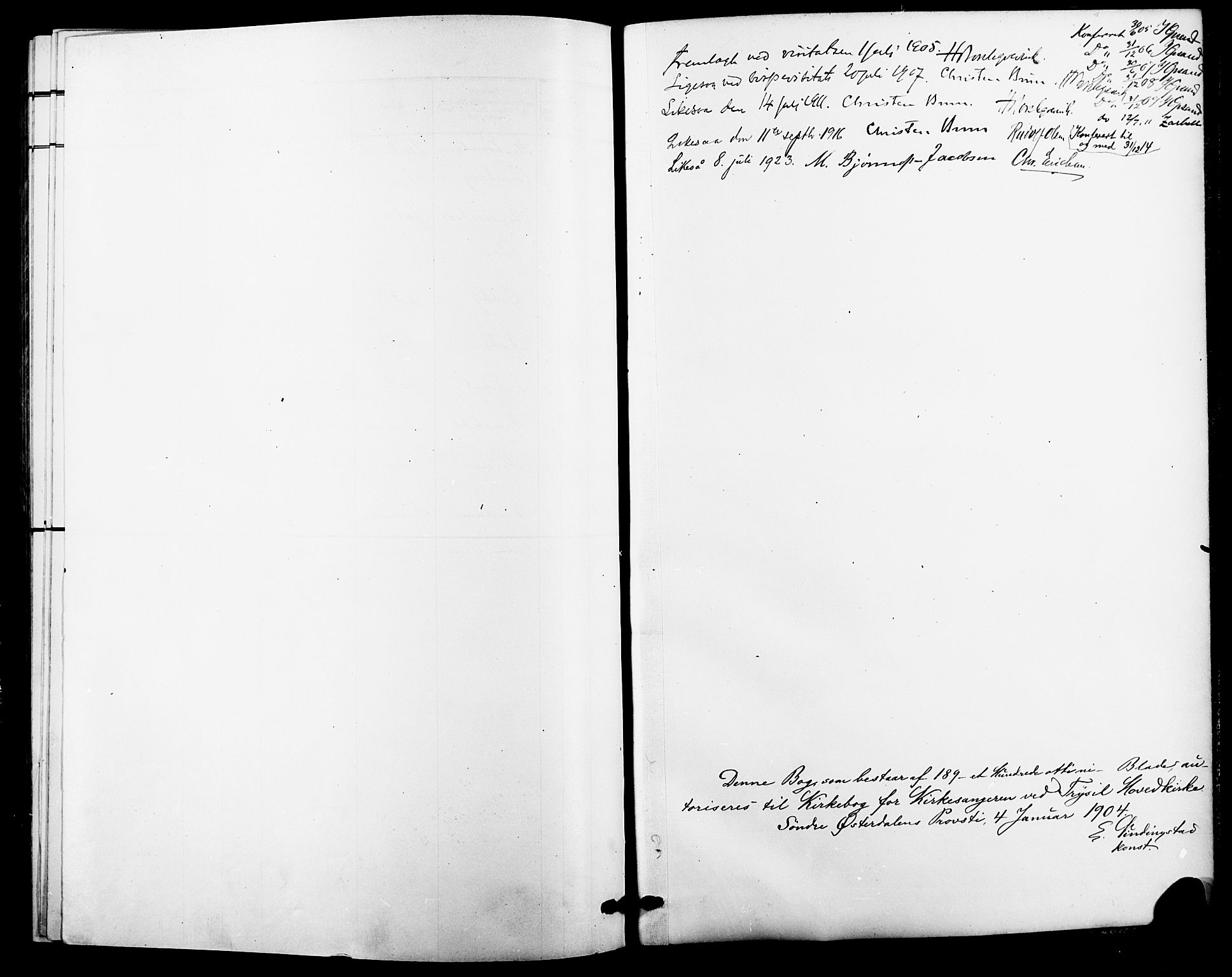 Trysil prestekontor, SAH/PREST-046/H/Ha/Hab/L0009: Parish register (copy) no. 9, 1904-1924