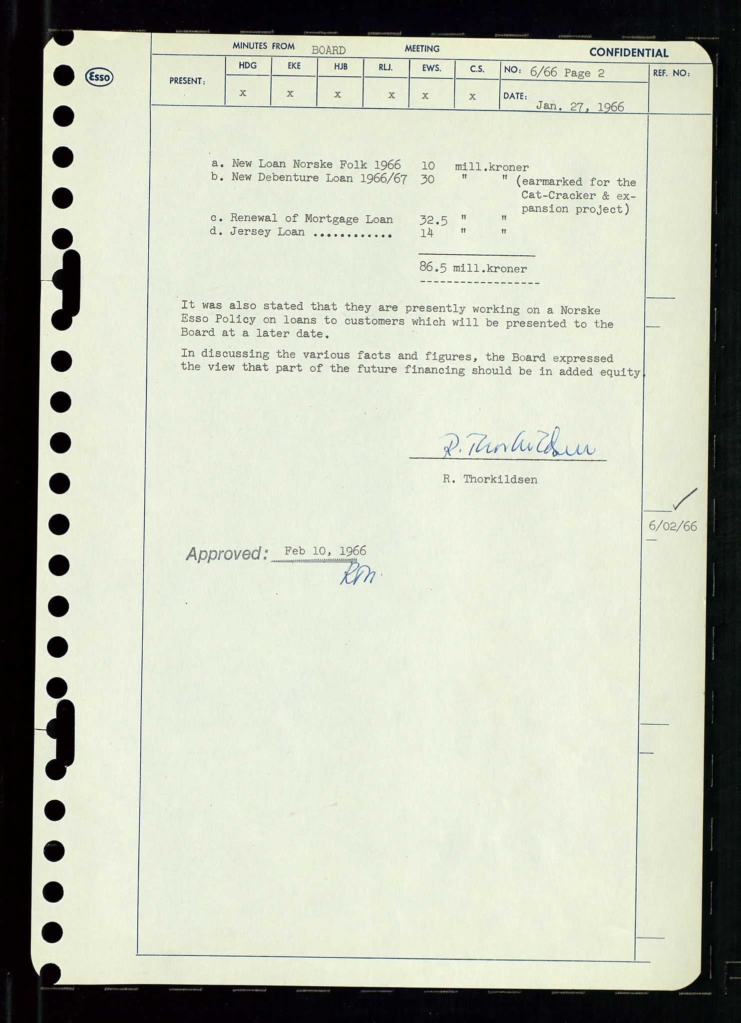 Pa 0982 - Esso Norge A/S, AV/SAST-A-100448/A/Aa/L0002/0002: Den administrerende direksjon Board minutes (styrereferater) / Den administrerende direksjon Board minutes (styrereferater), 1966, p. 15